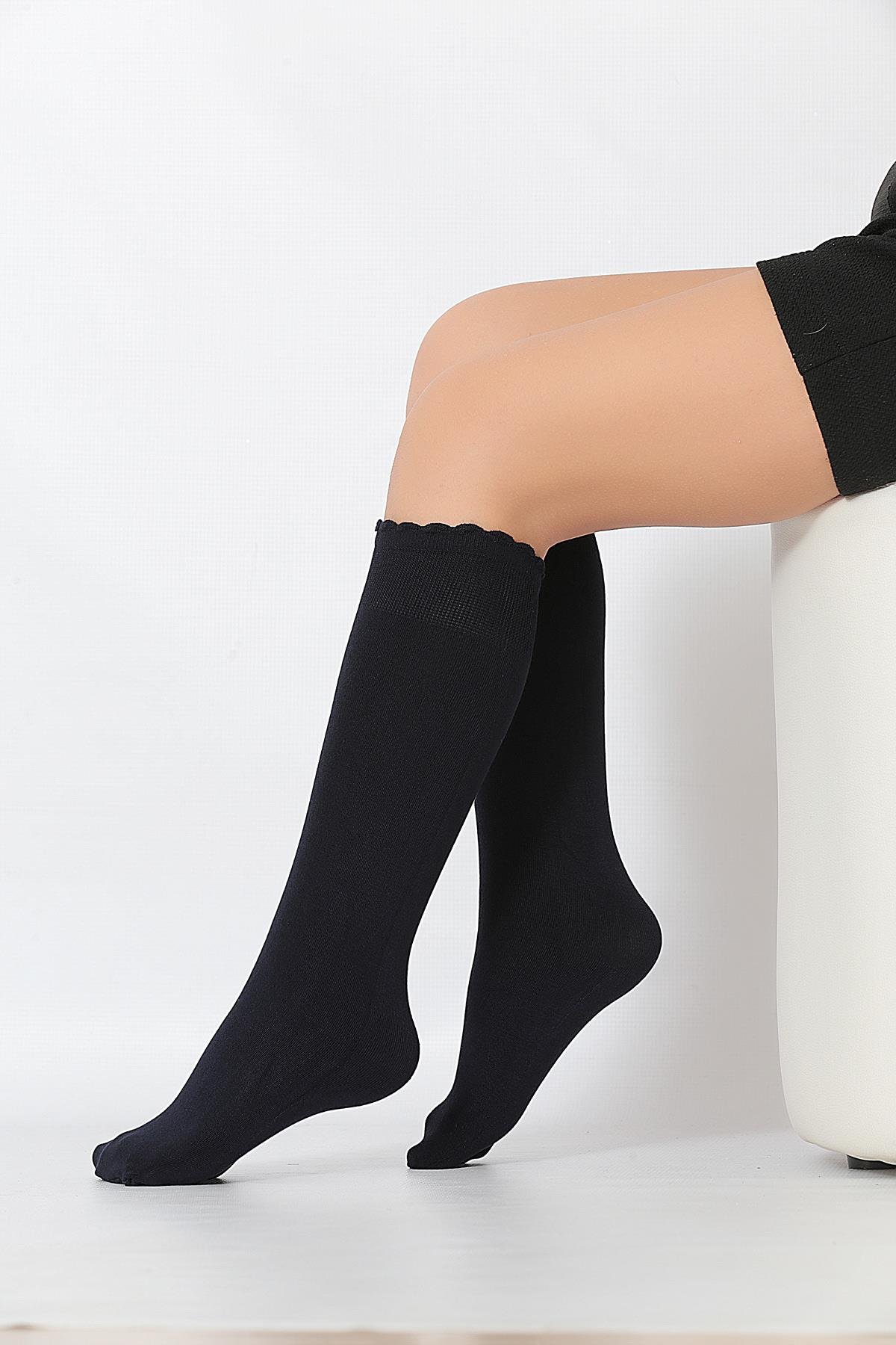 Soft Viskon Çocuk Dizaltı Çorap LACİVERT