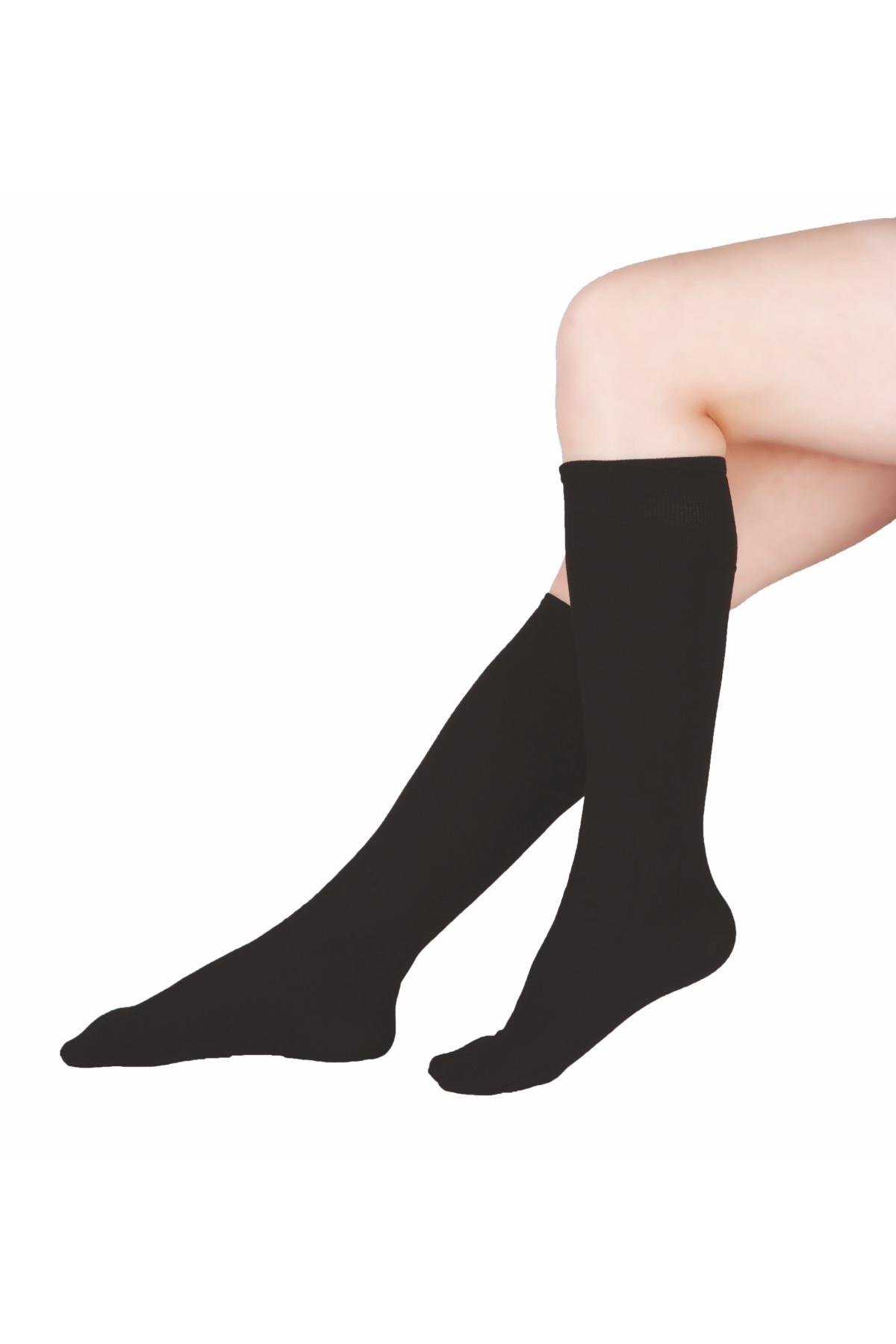 Soft Viskon Çocuk Dizaltı Çorap SİYAH
