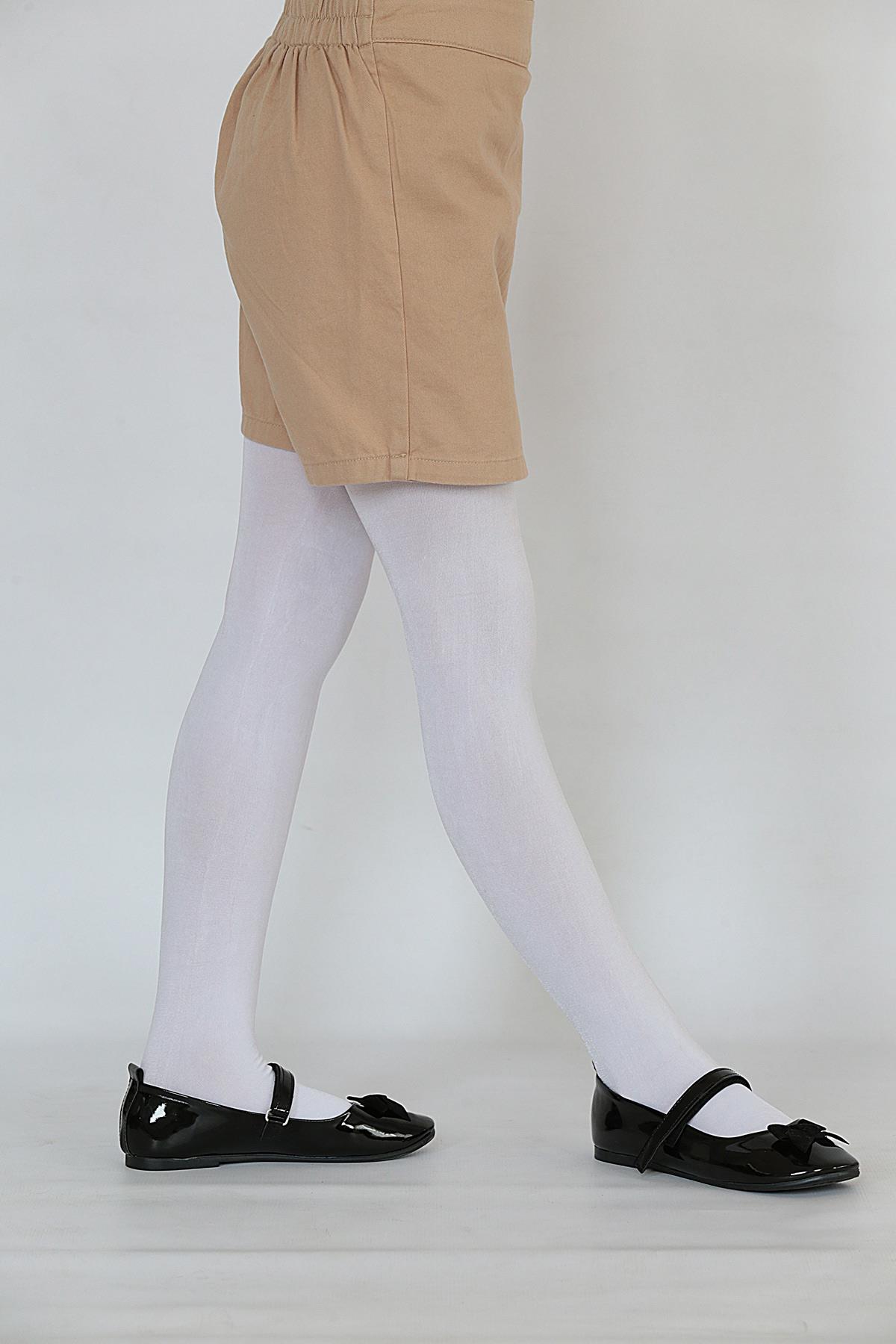 Soft Viskon Çocuk Külotlu Çorap BEYAZ