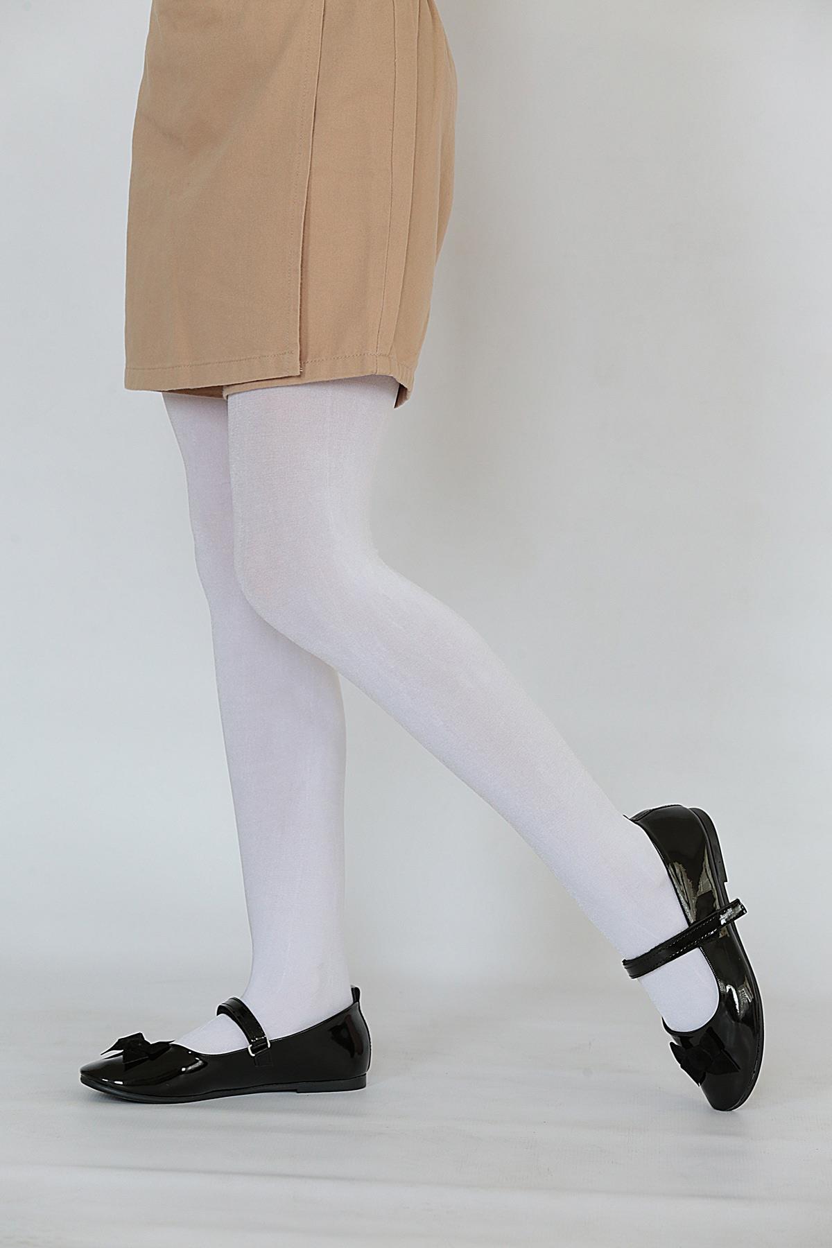 Soft Viskon Çocuk Külotlu Çorap BEYAZ