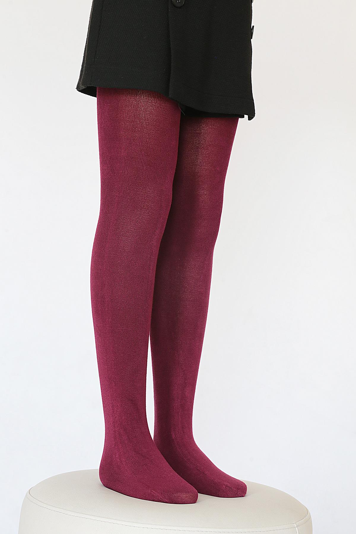 Soft Viskon Çocuk Külotlu Çorap BORDO