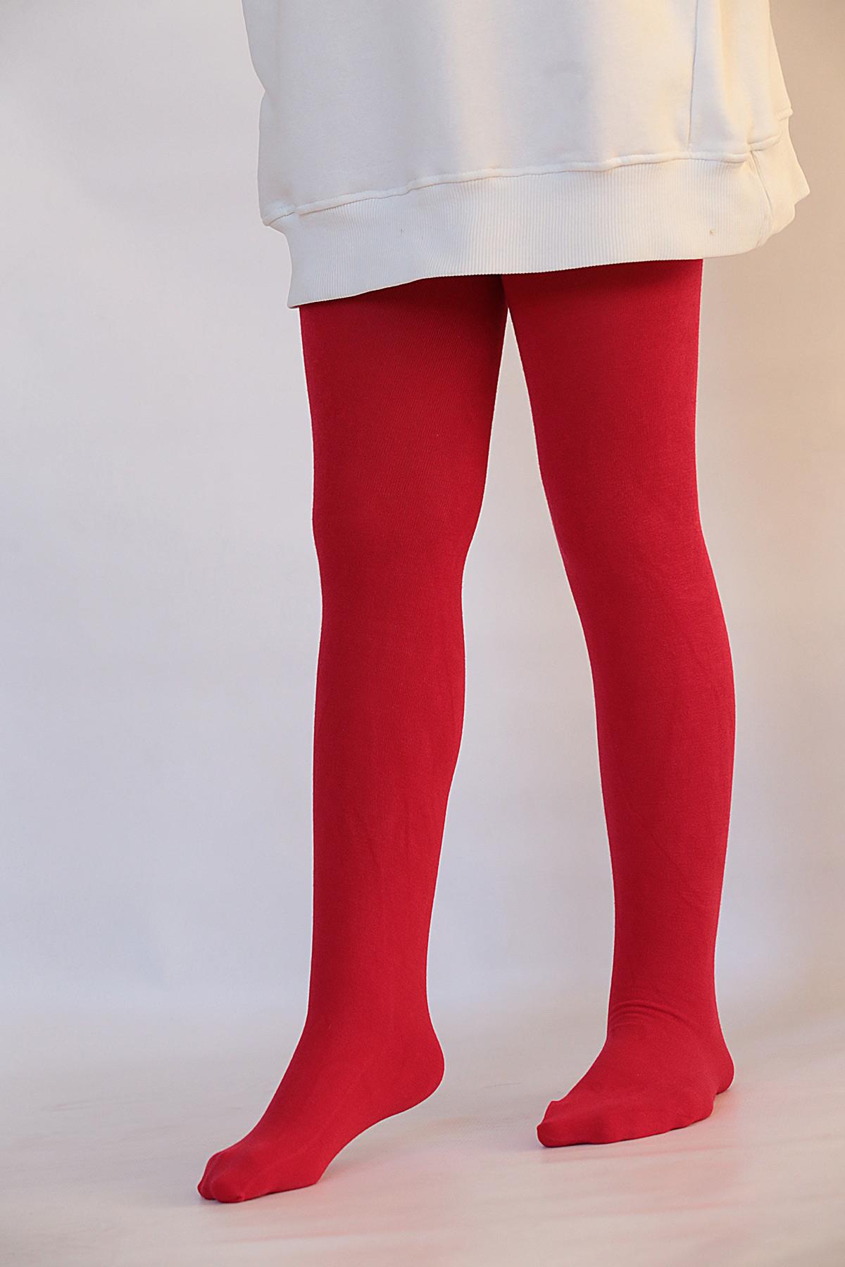 Soft Viskon Çocuk Külotlu Çorap KIRMIZI