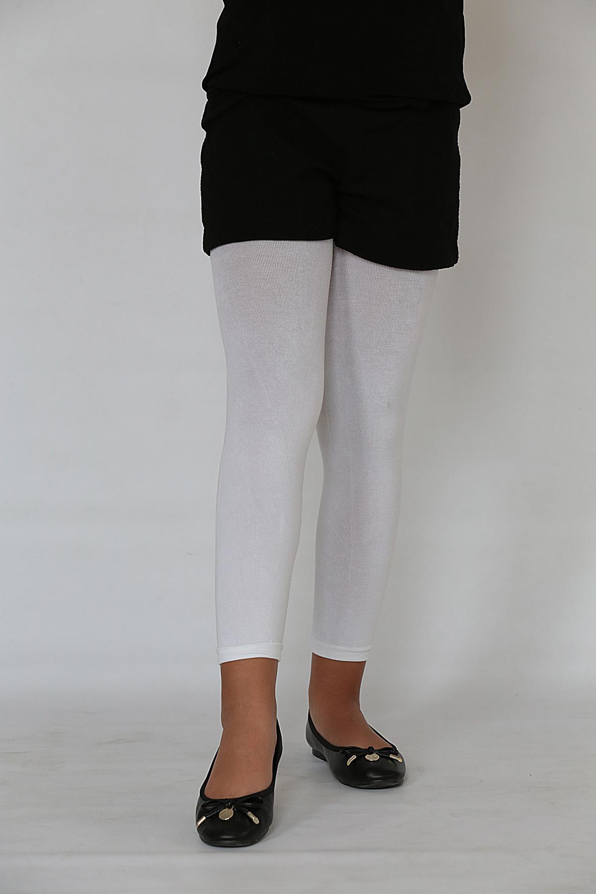 Soft Viskon Çocuk Tayt BEYAZ