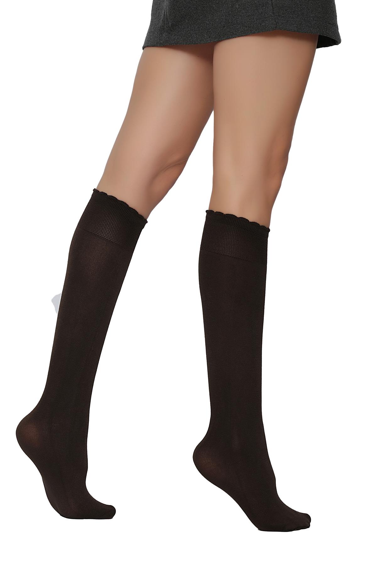Soft Viskon  Dizaltı Çorap KAHVE