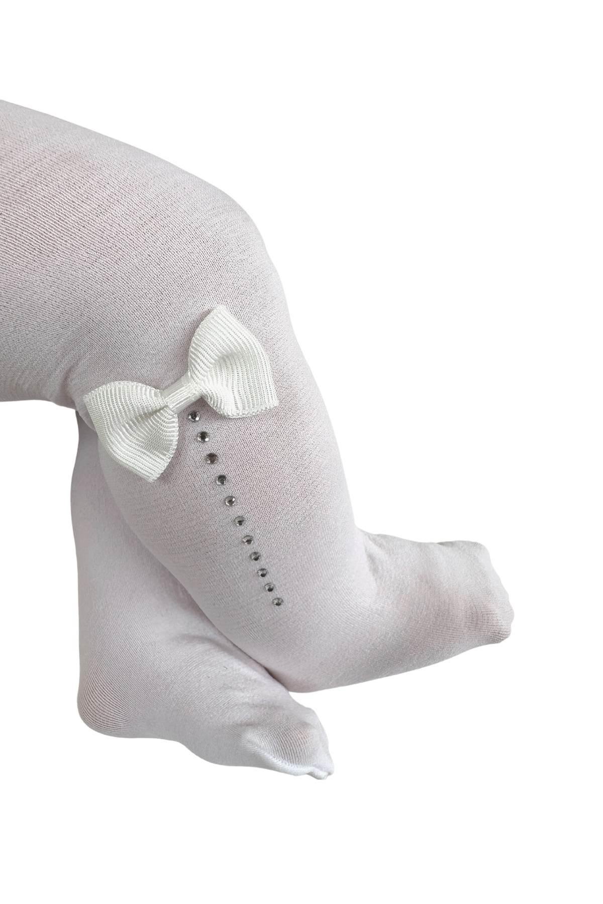 SÜSLÜ MYCRO BEBEK KÜLOTLU ÇORAP BEYAZ