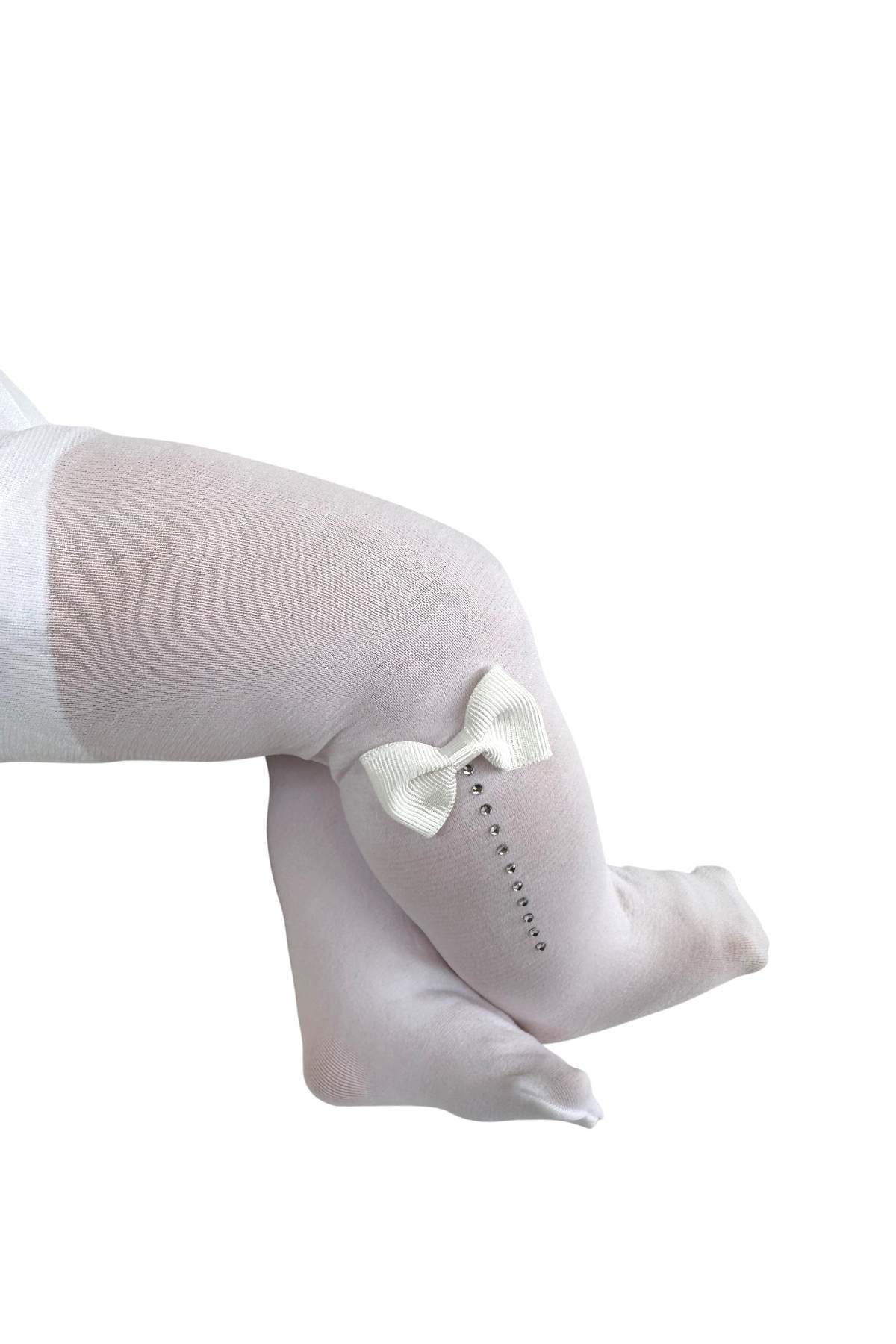 SÜSLÜ MYCRO BEBEK KÜLOTLU ÇORAP BEYAZ