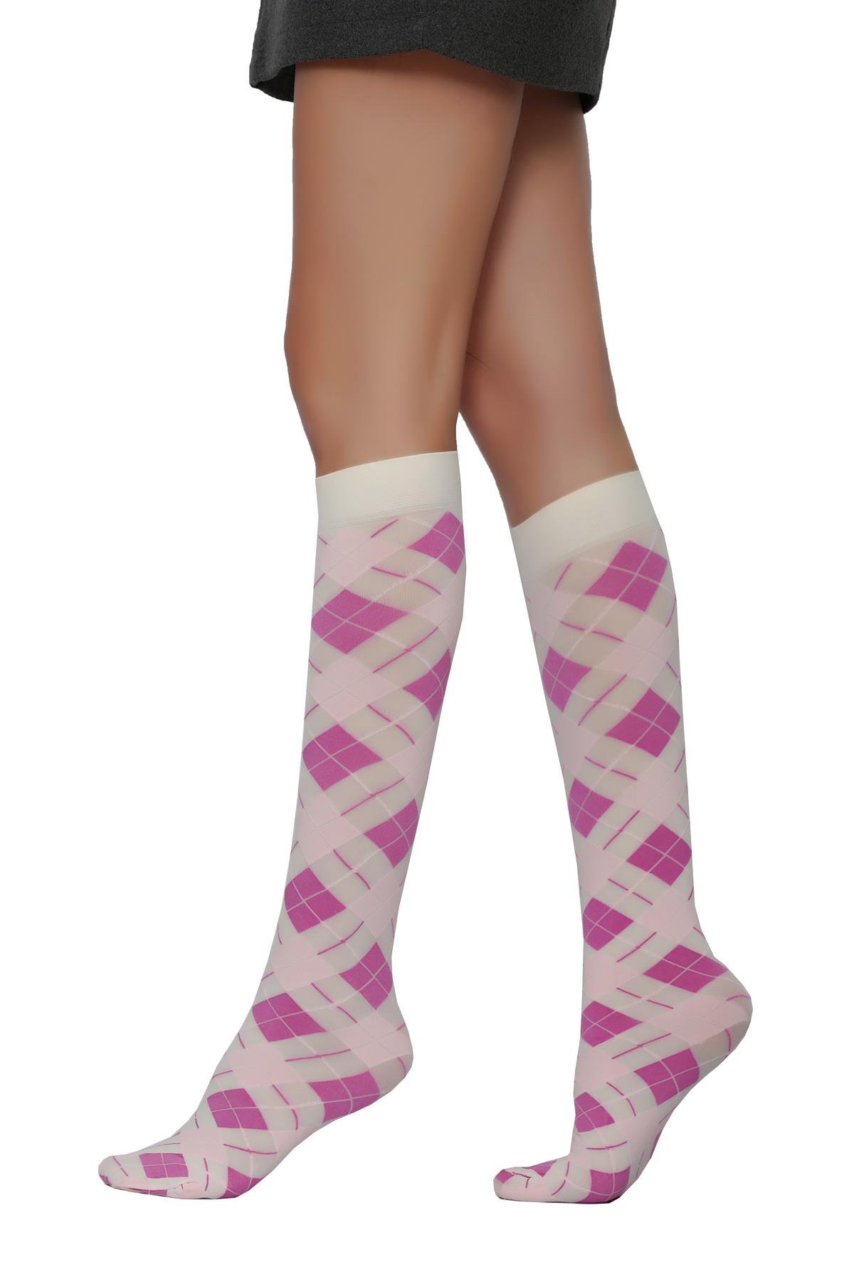 Veron Dizaltı Çorap KEMİK/PEMBE*BEGONYA