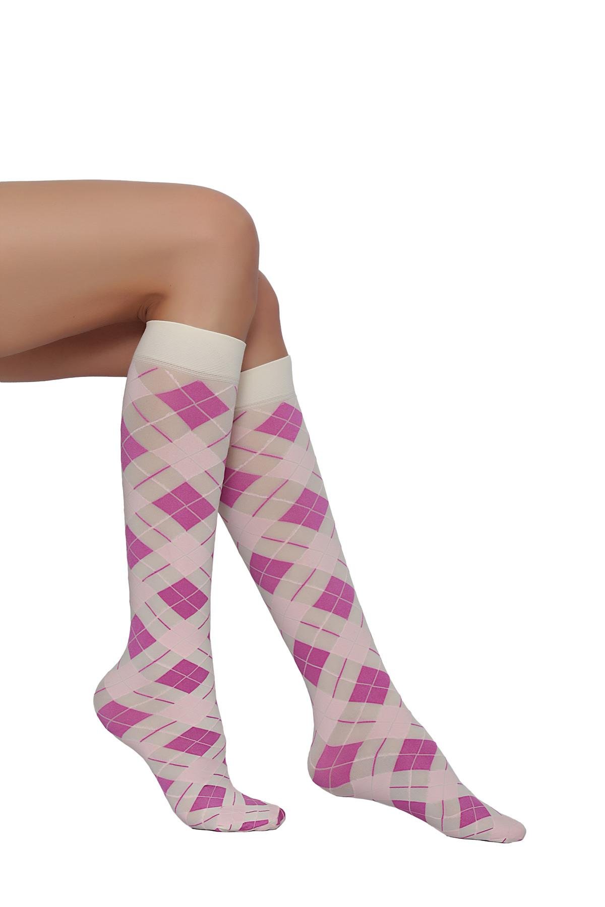 Veron Dizaltı Çorap KEMİK/PEMBE*BEGONYA