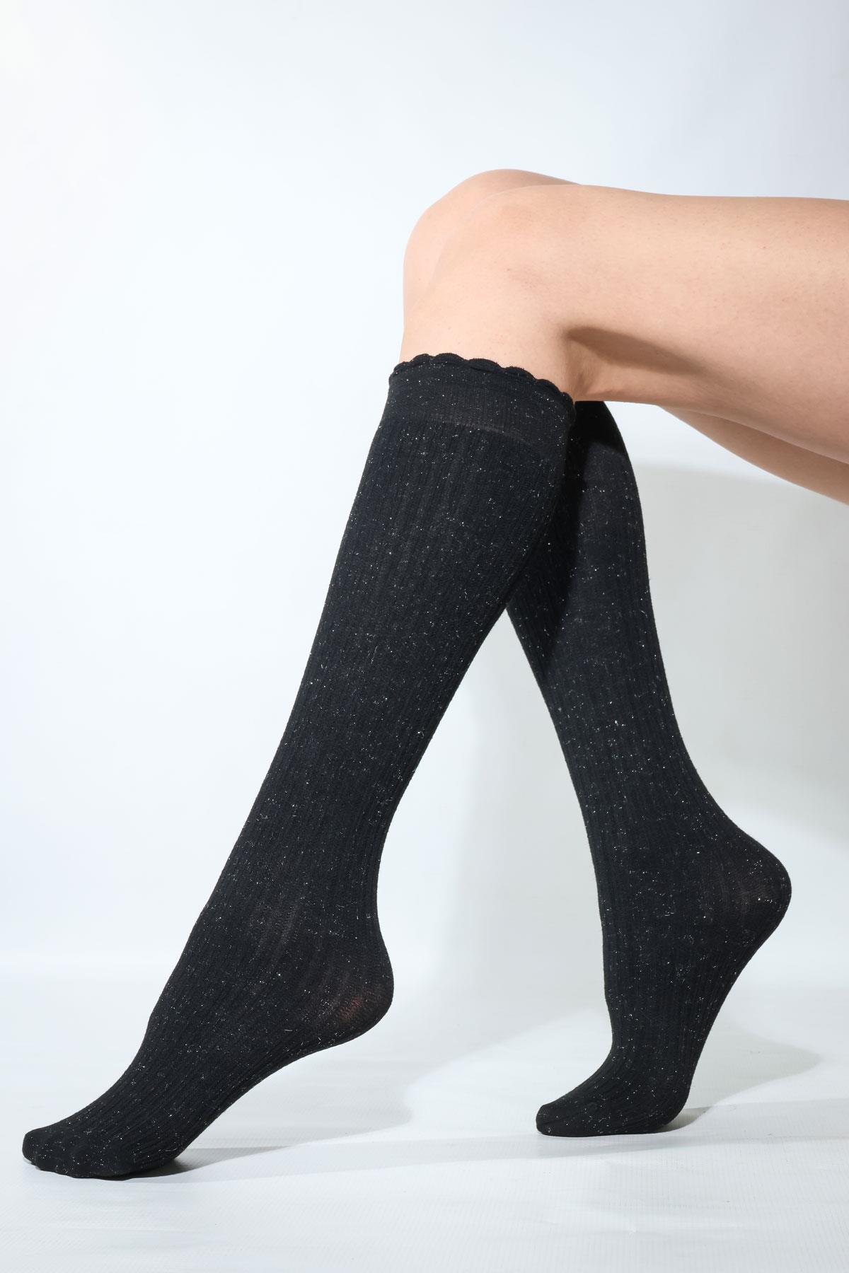 RİB SİMLİ BAYAN DİZALTI ÇORAP