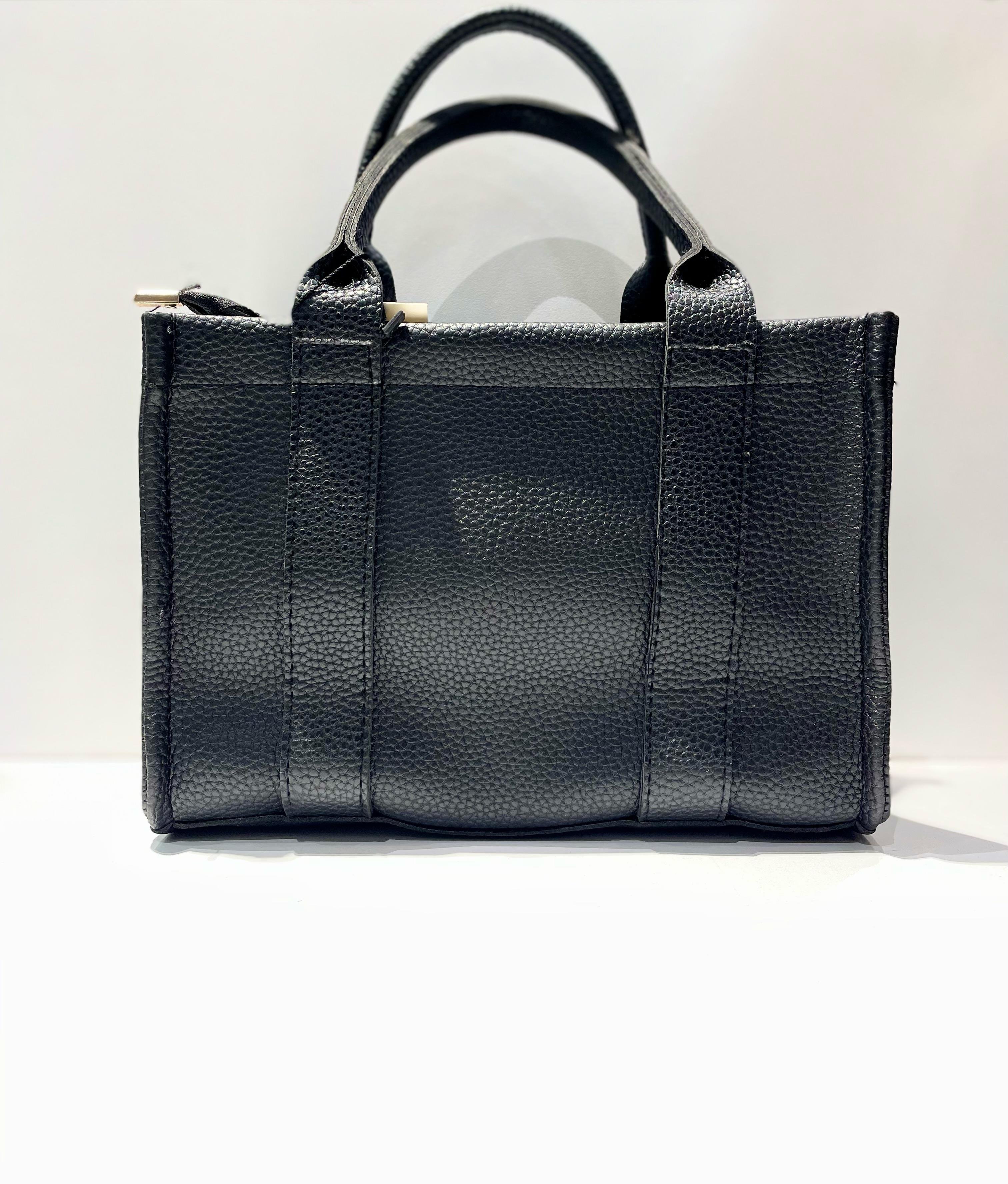 The Tote Bag Çanta Siyah Deri Detaylı
