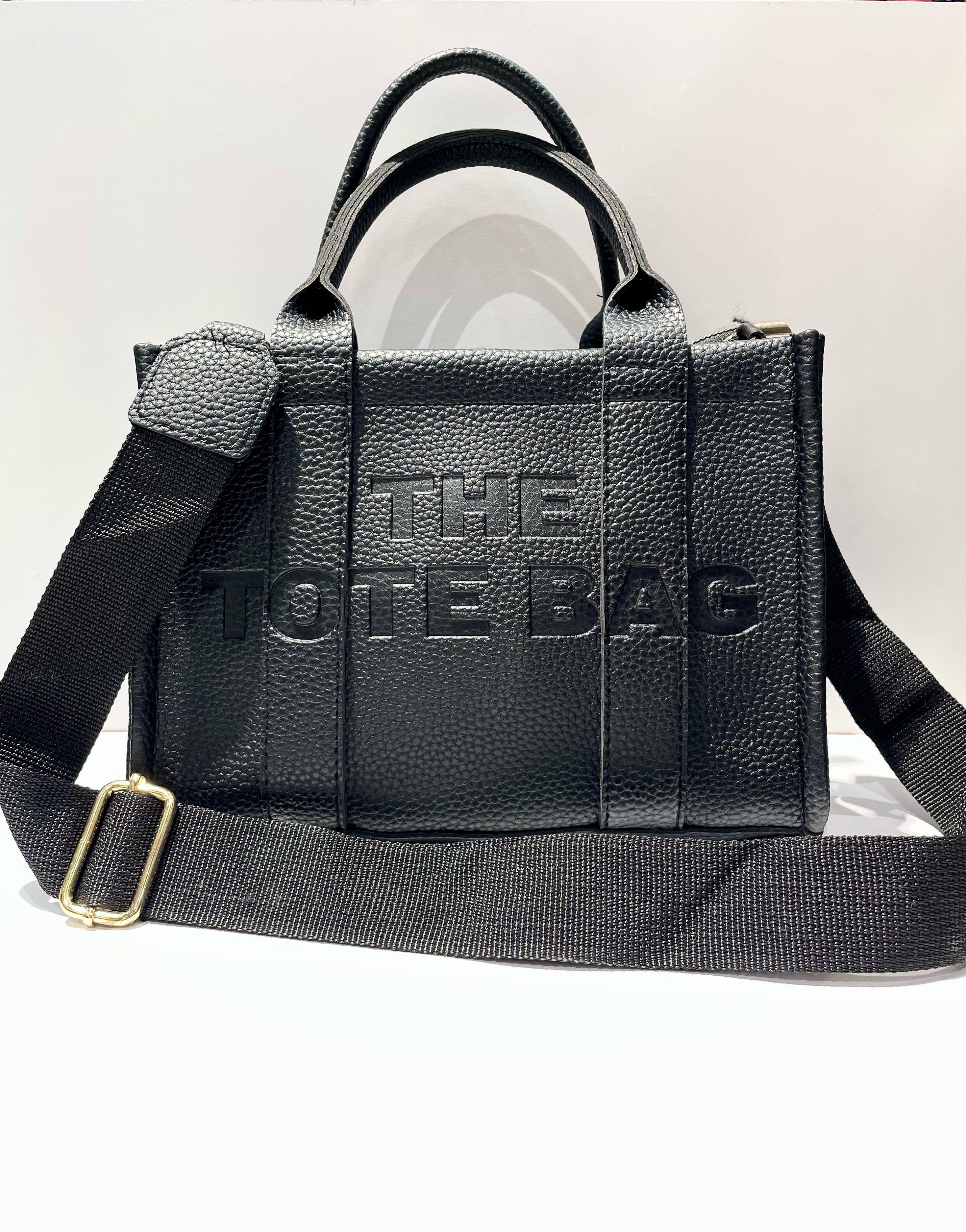 The Tote Bag Çanta Siyah Deri Detaylı