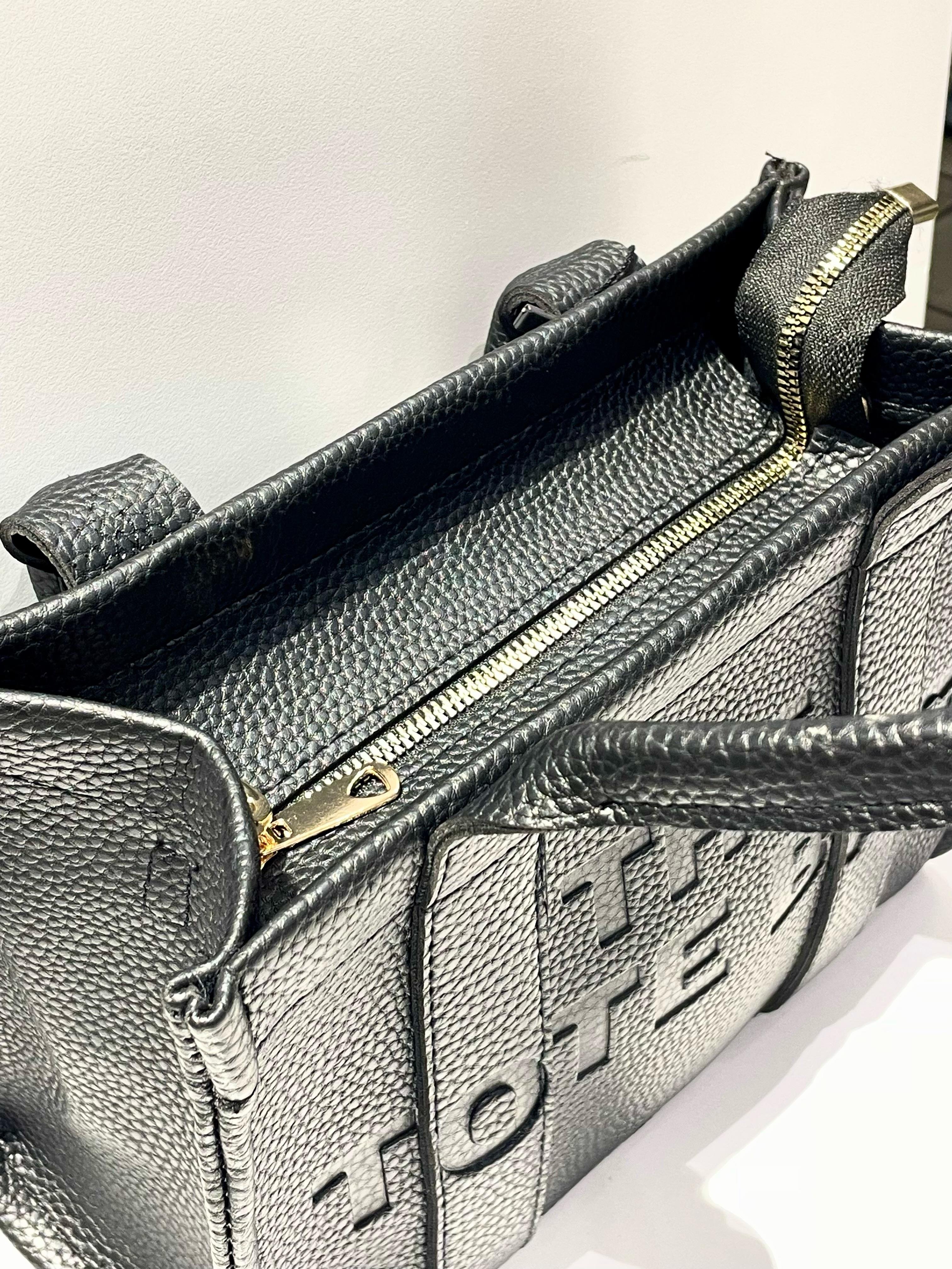The Tote Bag Çanta Siyah Deri Detaylı