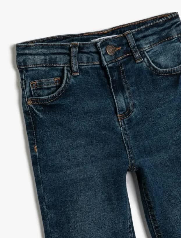 Kız Çocuk İspanyol Paça Trendy Kot Pantolon - Flare Jean Koyu İndigo