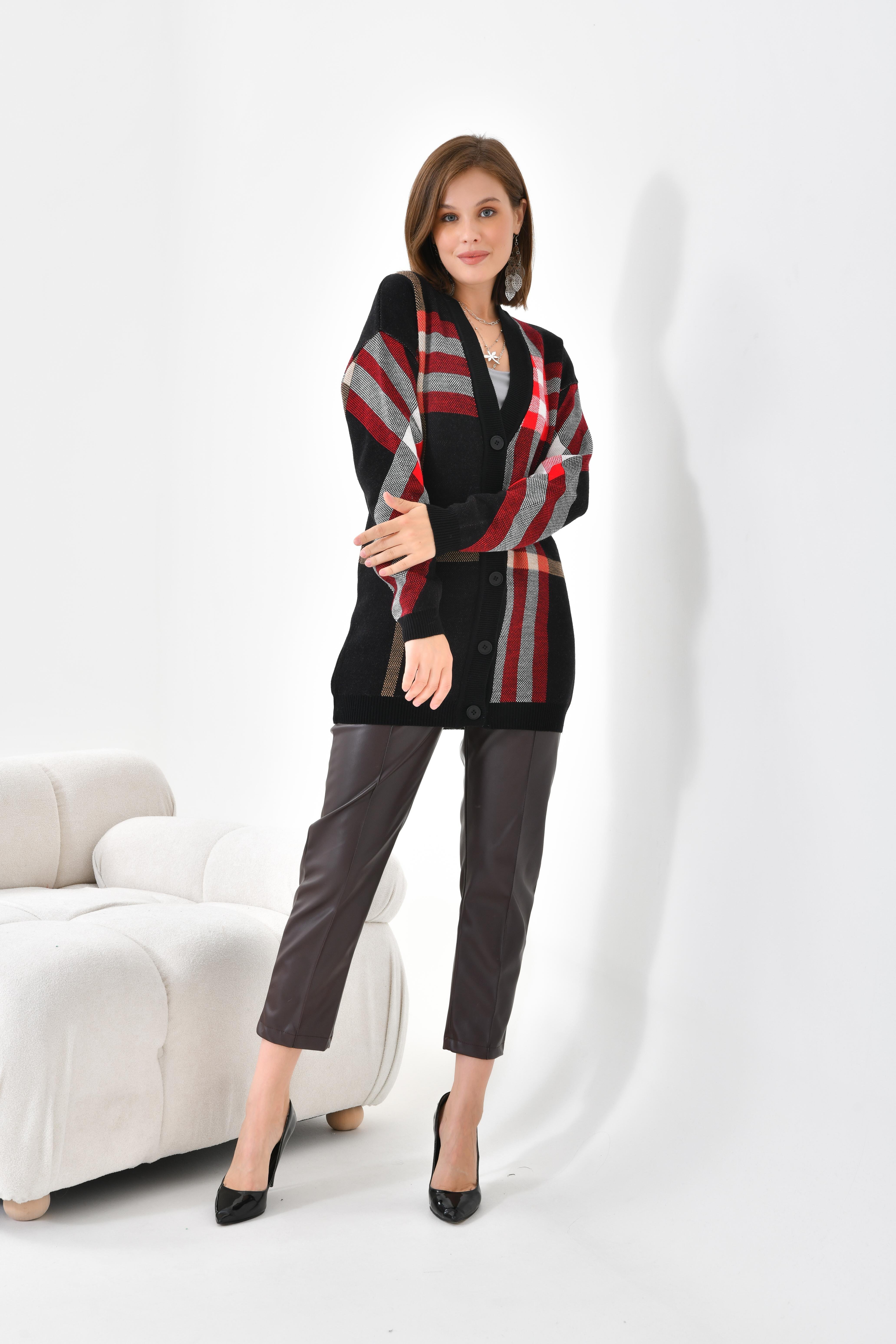 Ftz Women Kadın Burberry Hırka Siyah