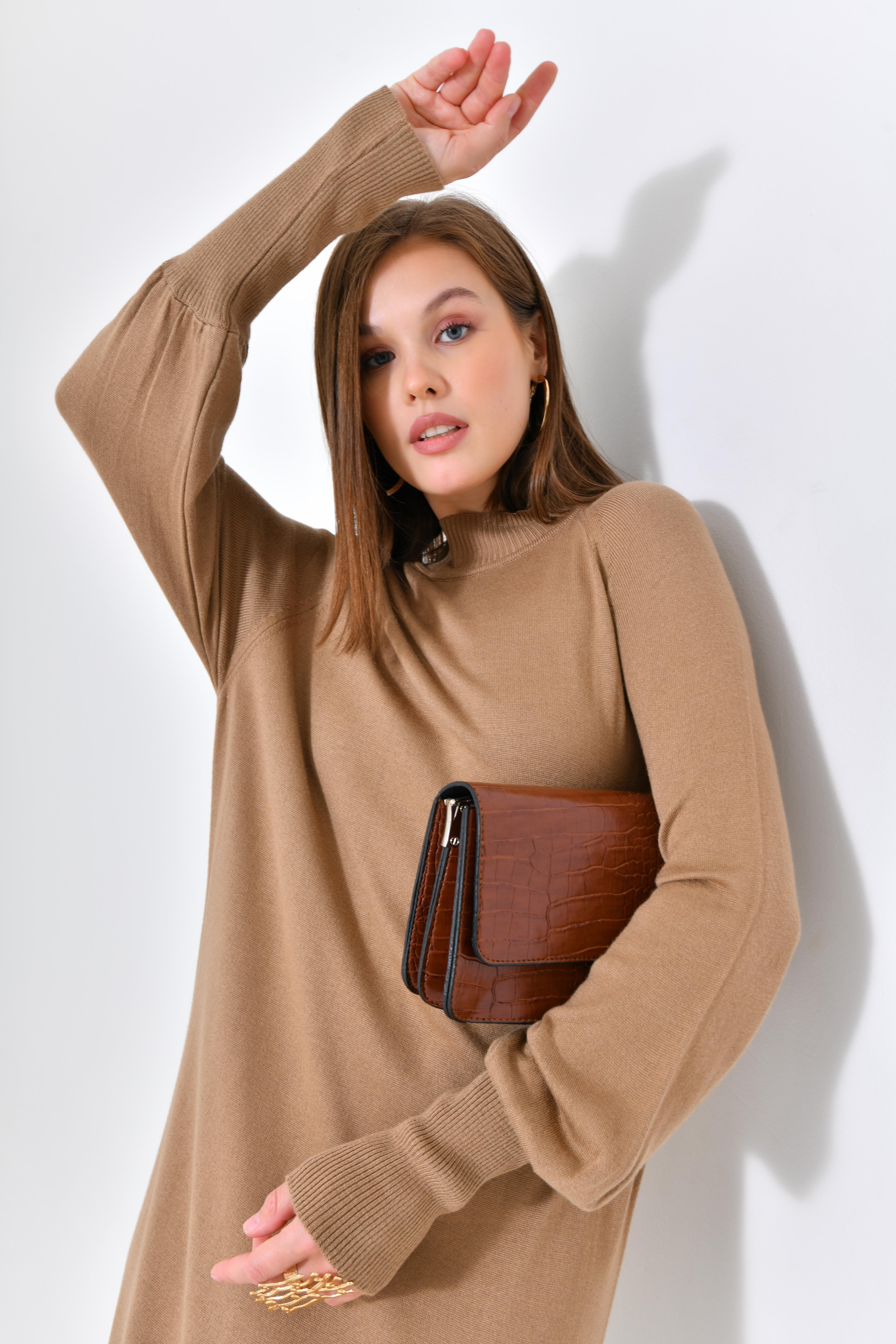 Ftz Women Kadın Düz Basic Tunik Beige