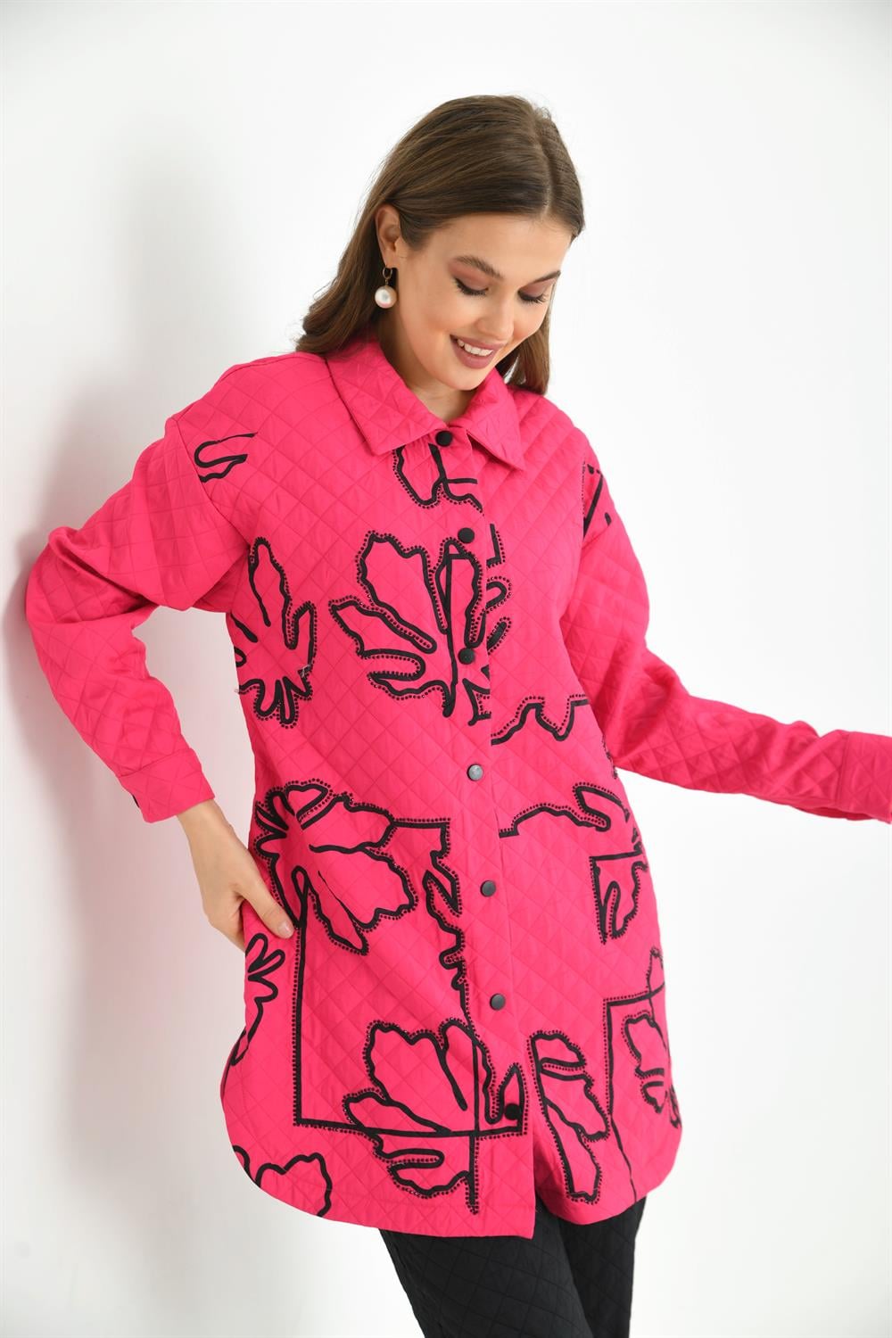 Garmi Kadın Capitone İki İp Garni Baskılı Takım FUJYA