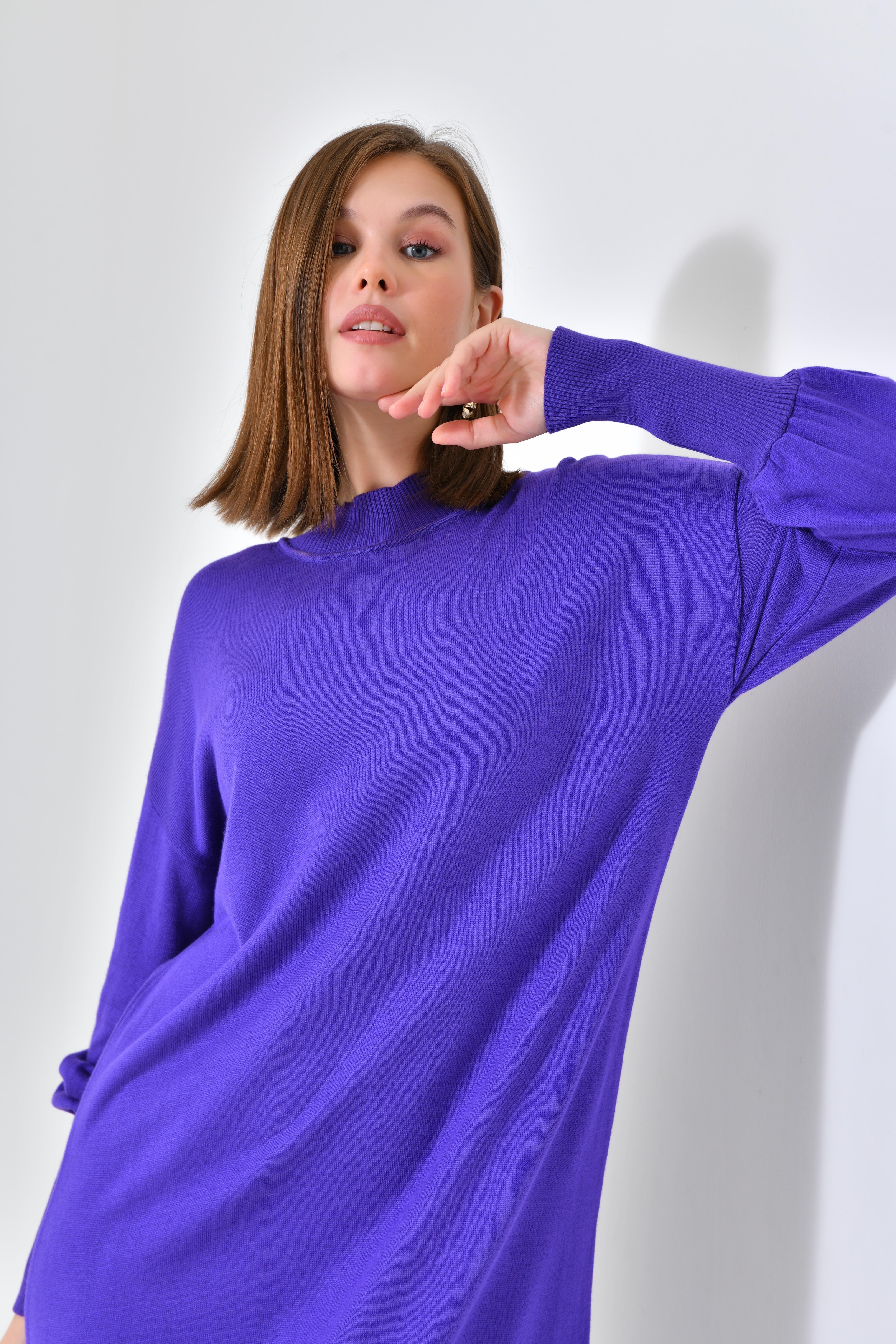 Garmi Kadın DÜz Basic Tunik Mor