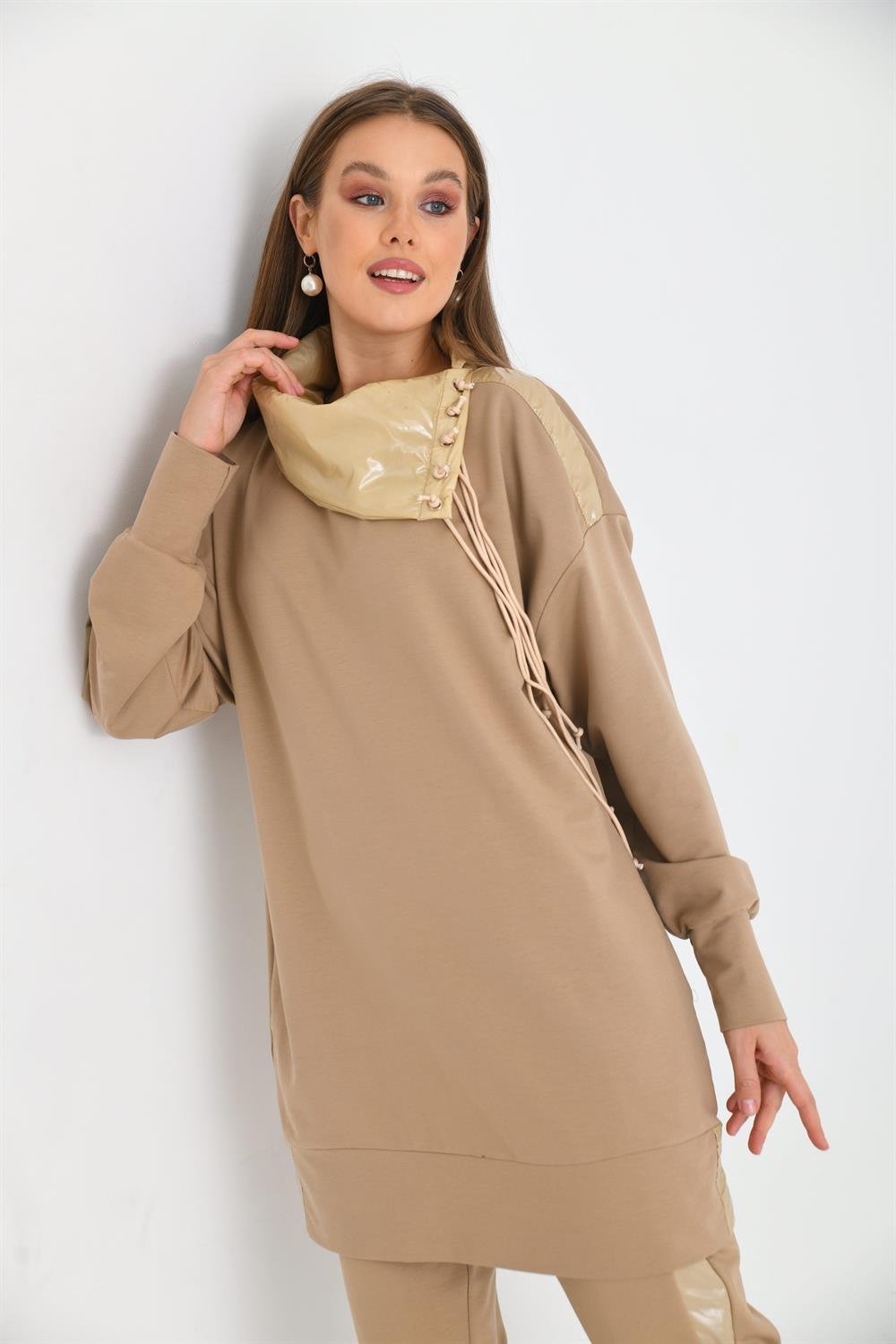 İki İp Deri Takım BEIGE