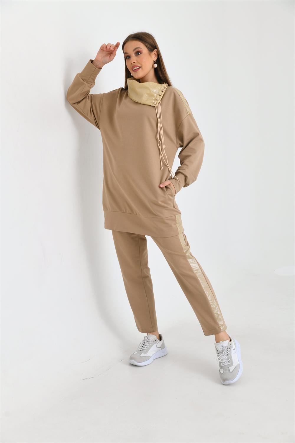 İki İp Deri Takım BEIGE
