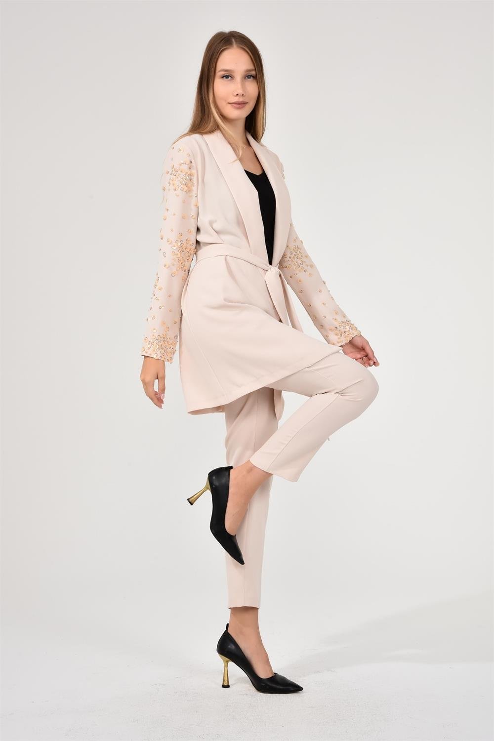 Kadın Abaya İkili Takım BEIGE