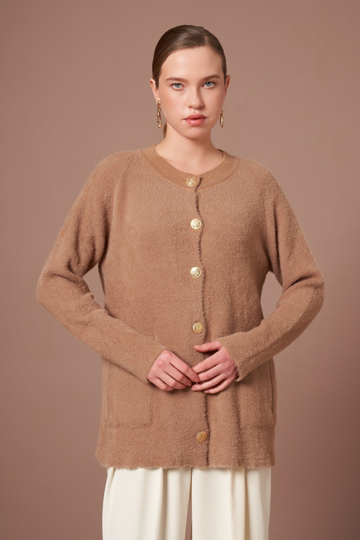 Kadın Angora Hırka Bisküvi