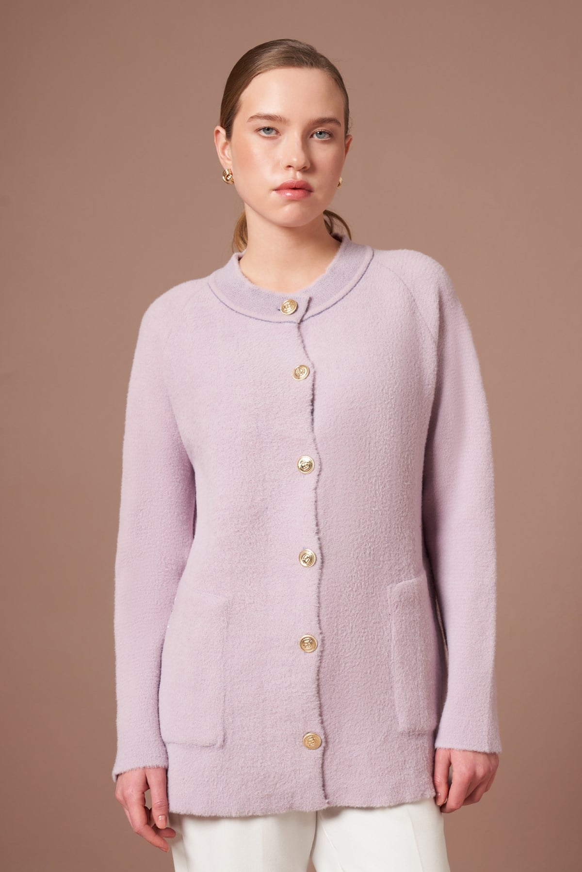 Kadın Angora Hırka Lila