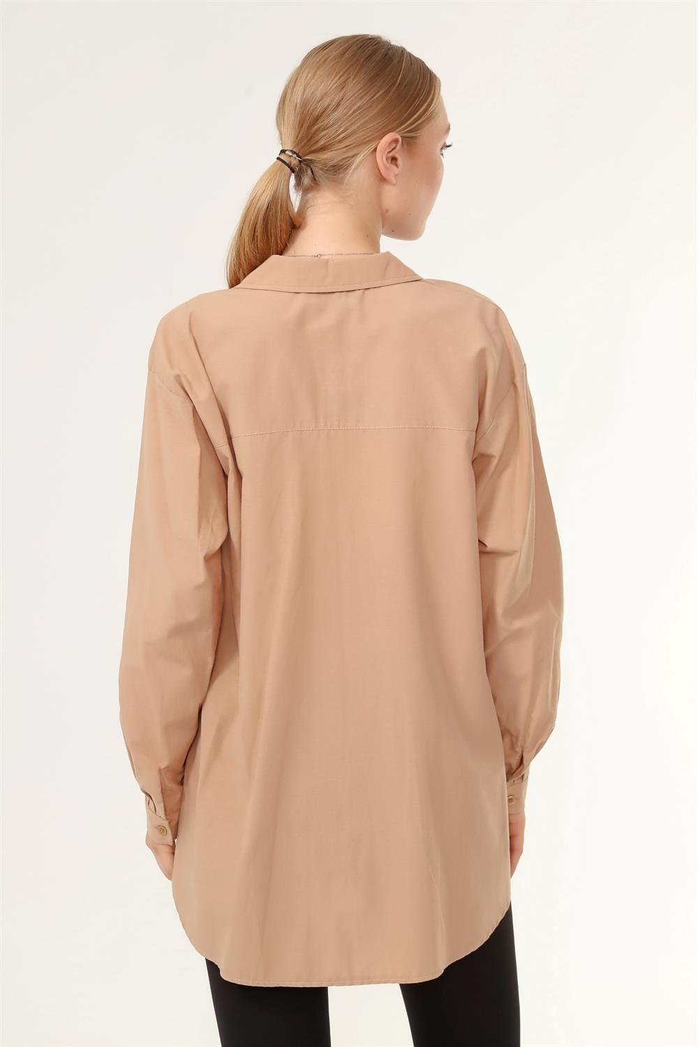 Kadın Coton Gömlek CAMEL