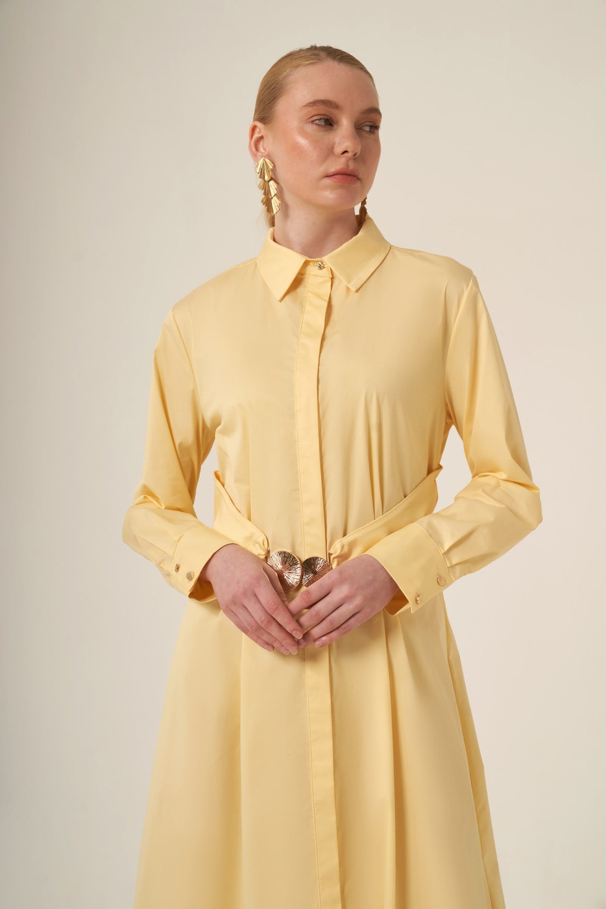 Kadın Cotton Elbise Beige