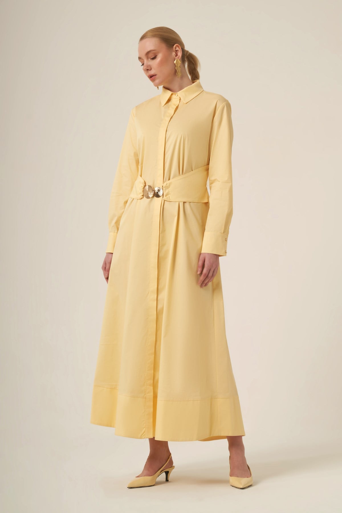 Kadın Cotton Elbise Beige