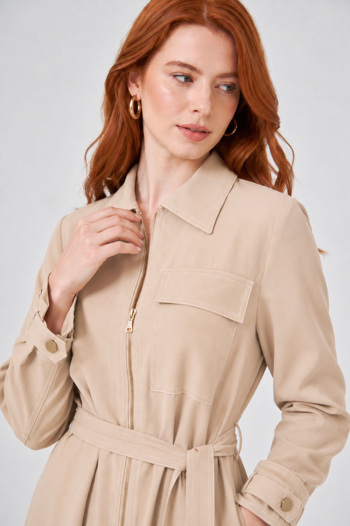 Kadın Erta Elbise Beige