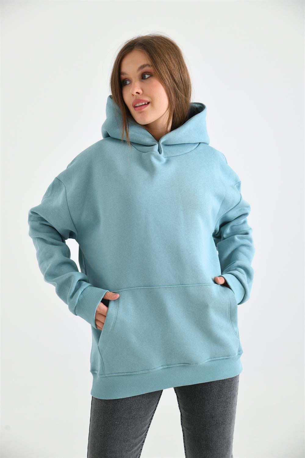 Kadın İçi Şardonlu Sweatshirt MİNT