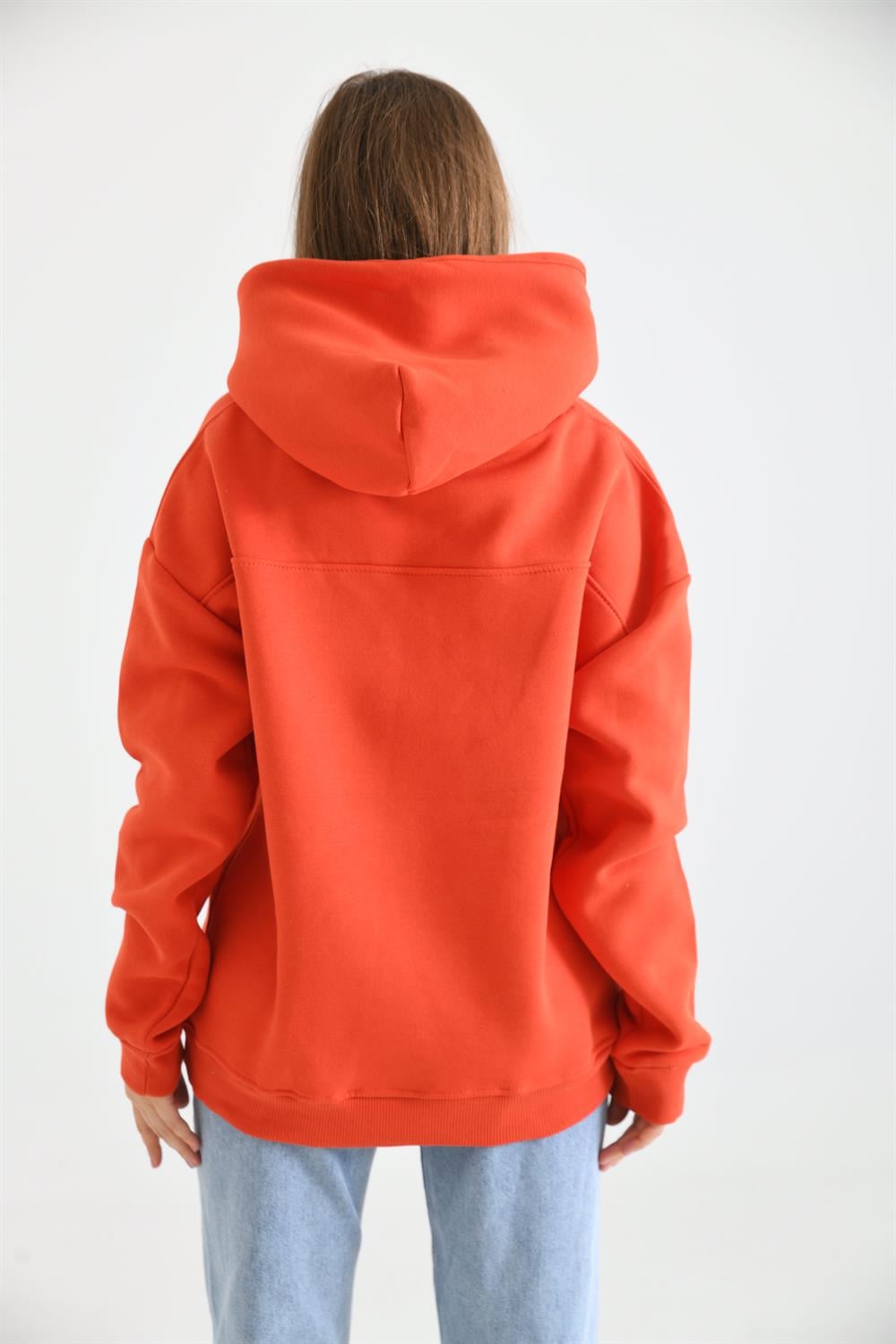 Kadın İçi Şardonlu Sweatshirt ORANGE