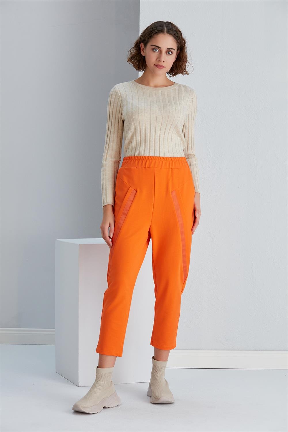 Kadın İki İplik Pantolon ORANGE