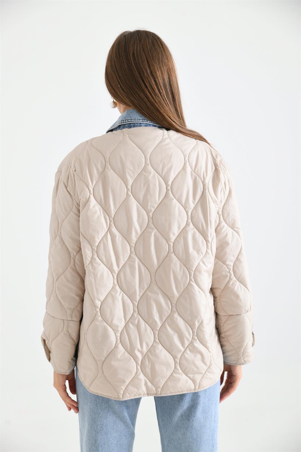 Kadın Jean Detay Mont BEIGE