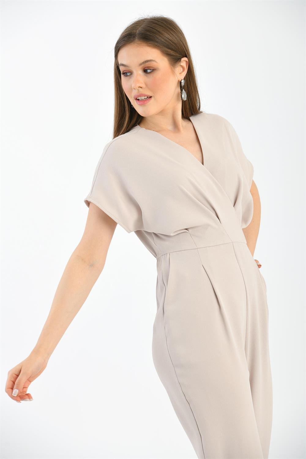 Kadın Krep Tulum BEIGE