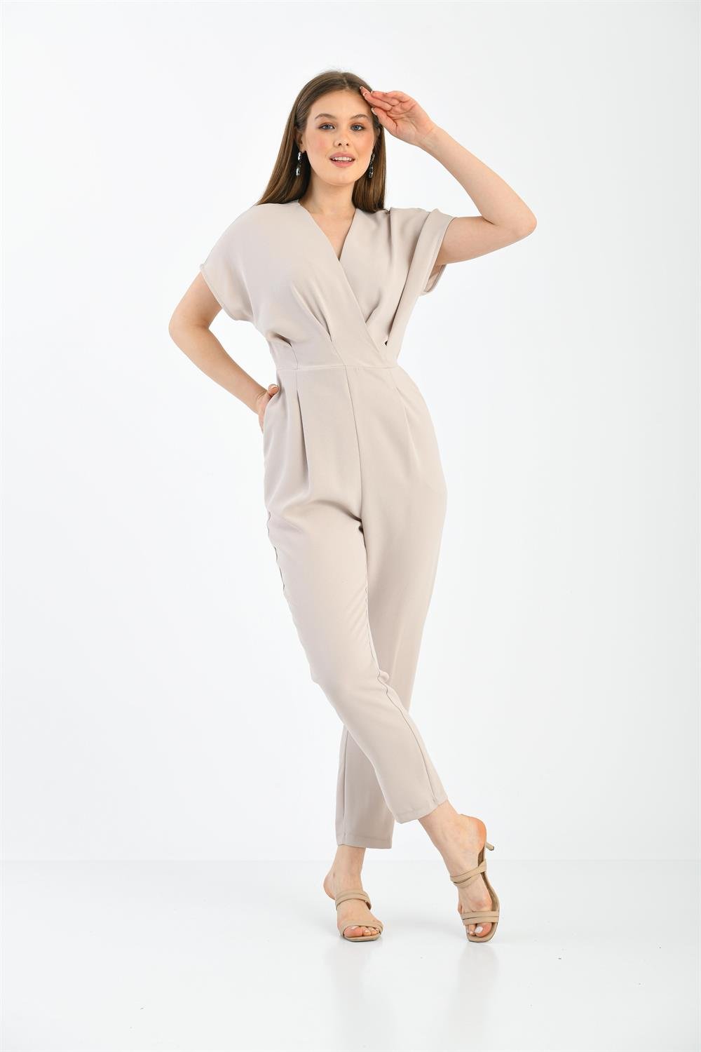Kadın Krep Tulum BEIGE