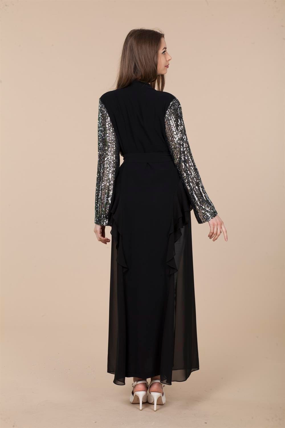 Kadın Organze Abaya SİYAH
