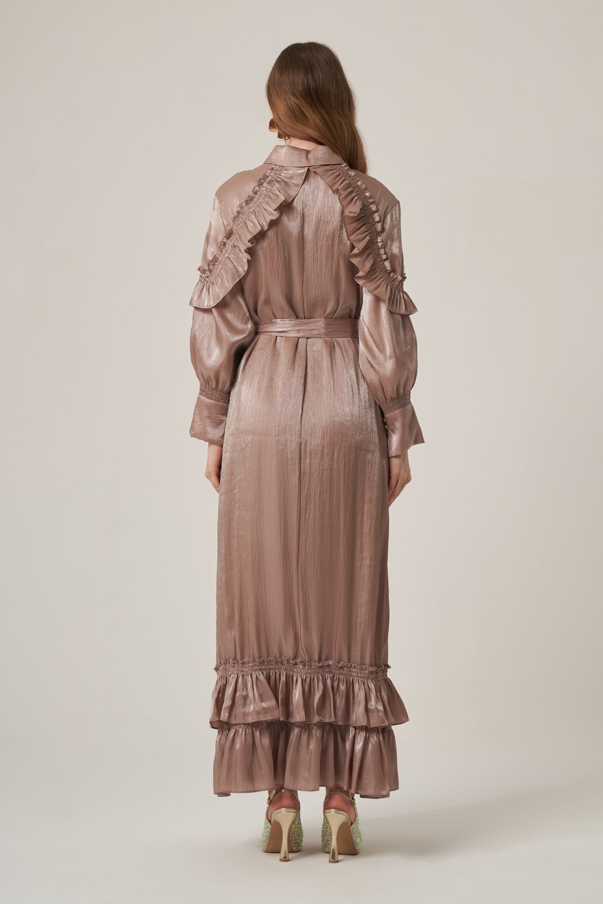 Kadın Organze Elbise Beige