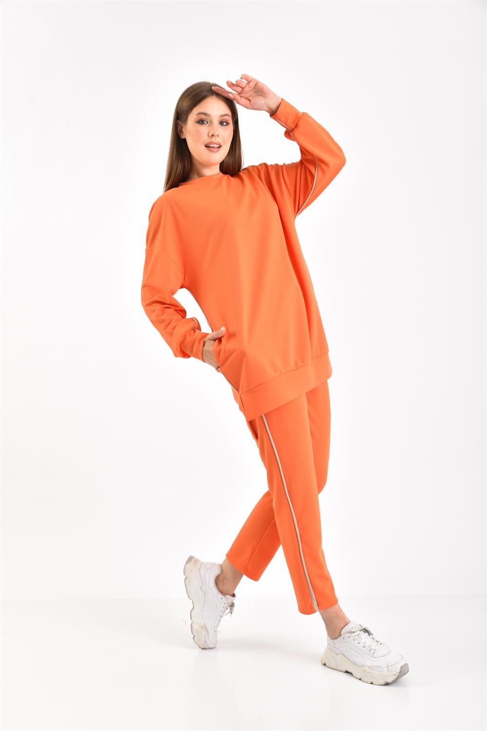 Kadın Örme Krep Takım ORANGE