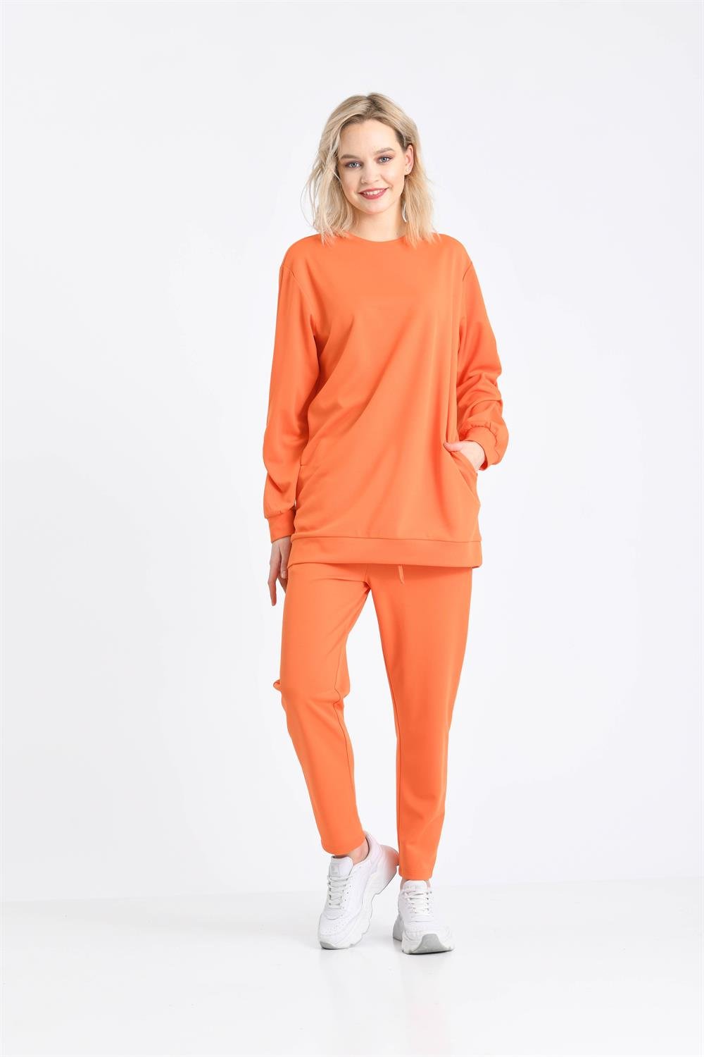 Kadın Örme Krep Takım ORANGE
