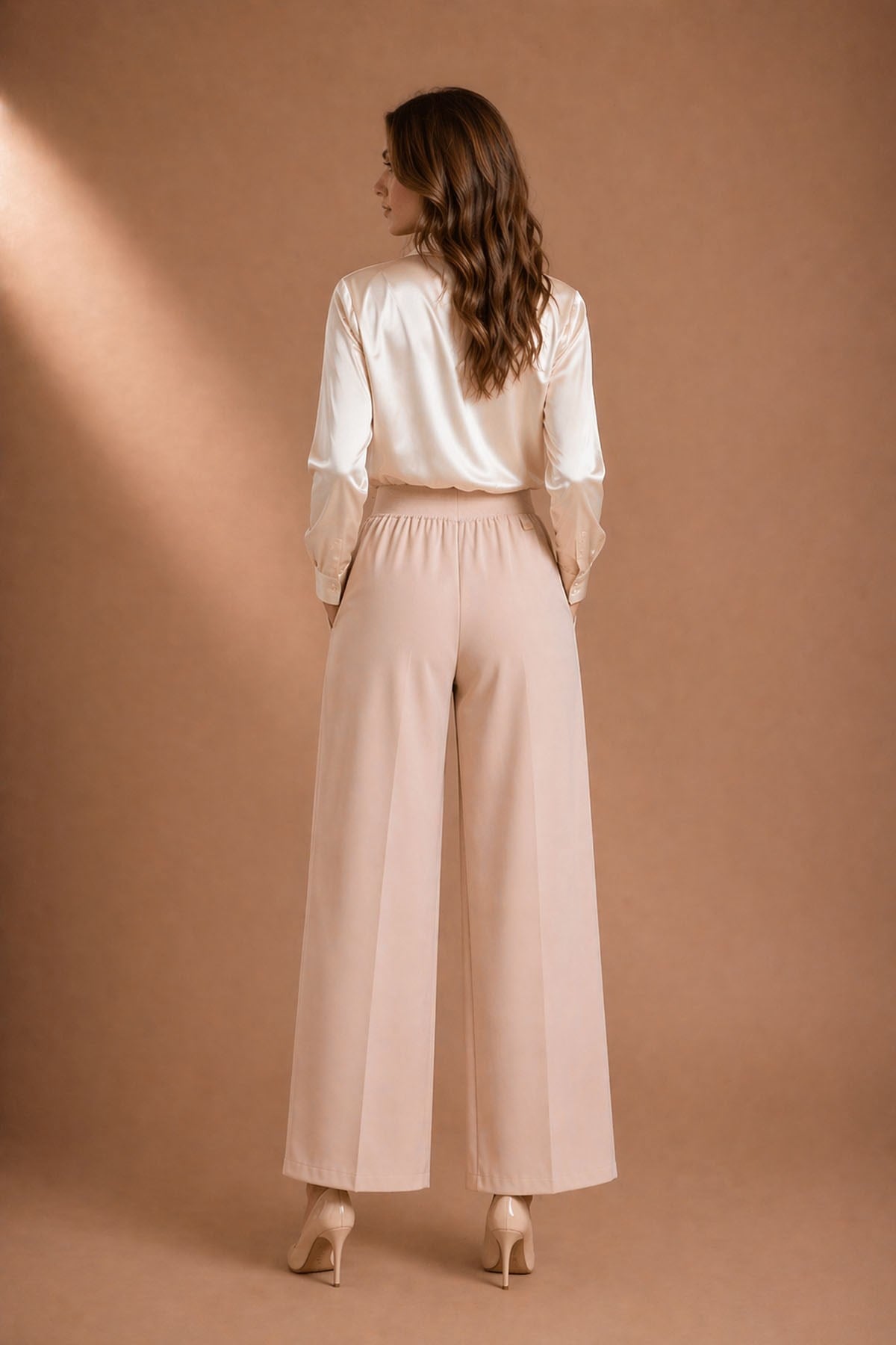 Kadın Palazo Pantolon Beige