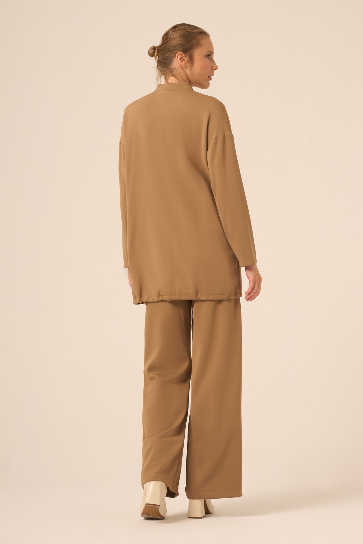 Kadın Royal Pantolonlu Takım Camel
