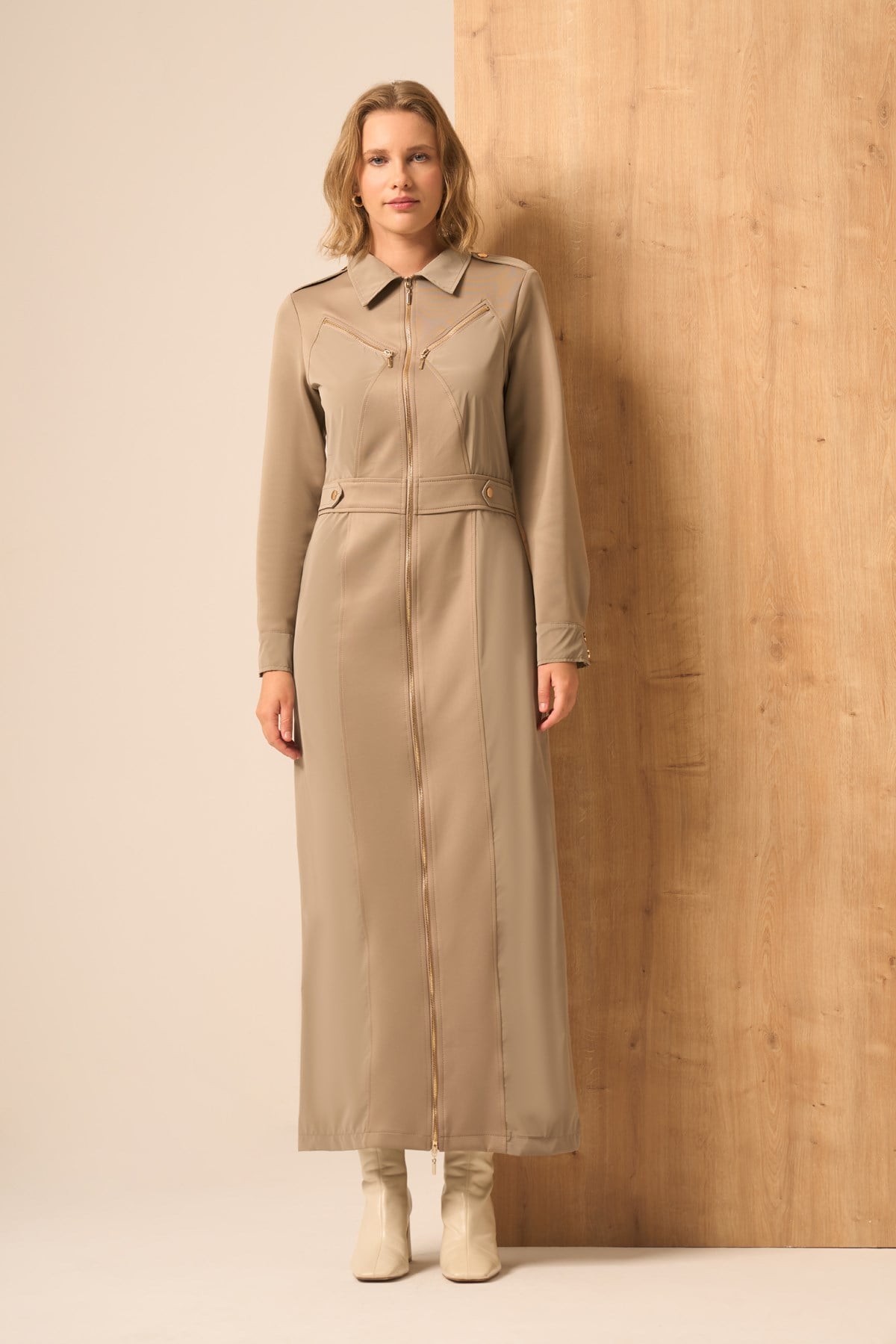 Kadın Safir Elbise Beige
