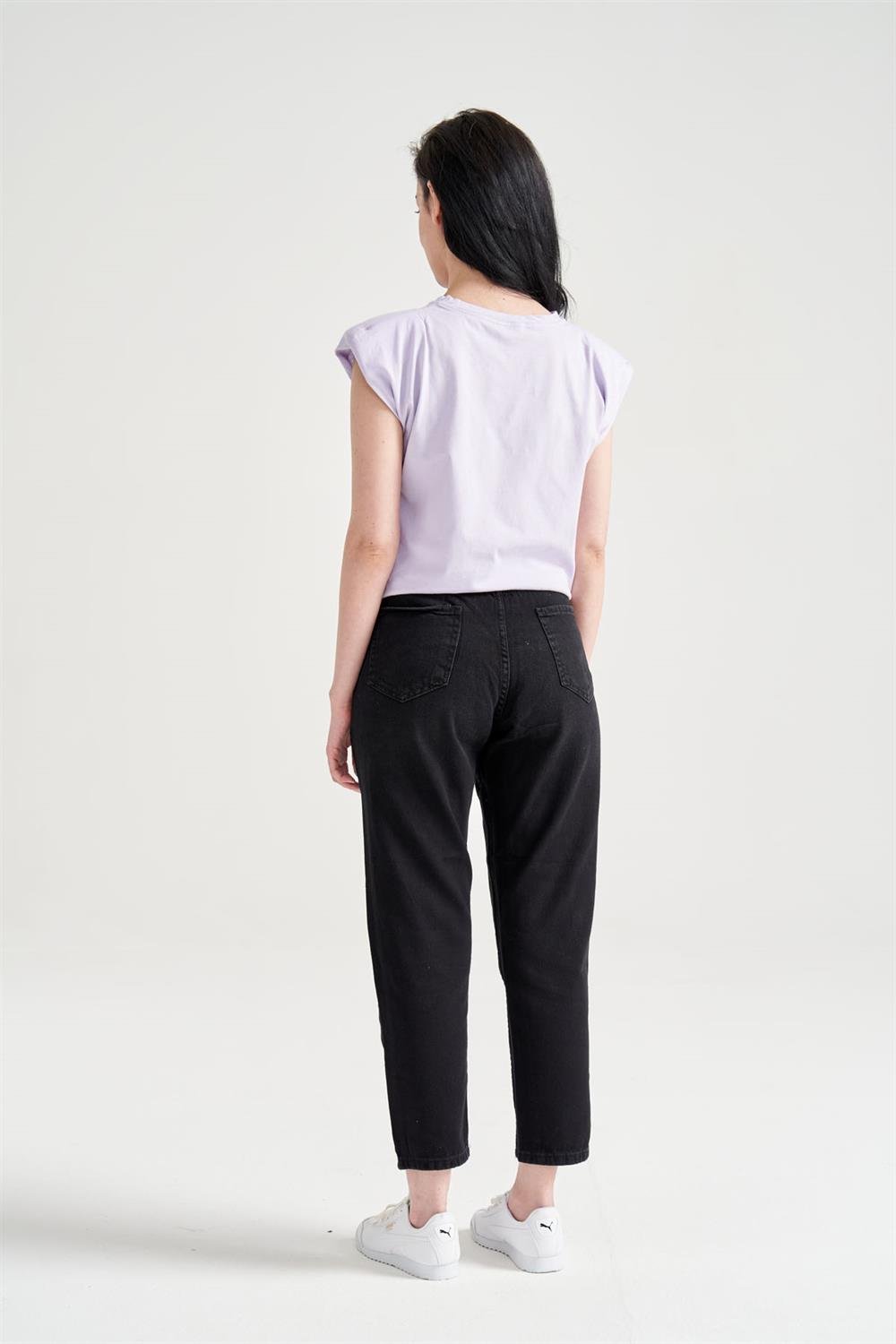Kadın Vatkalı Basic T-Shirt Lila