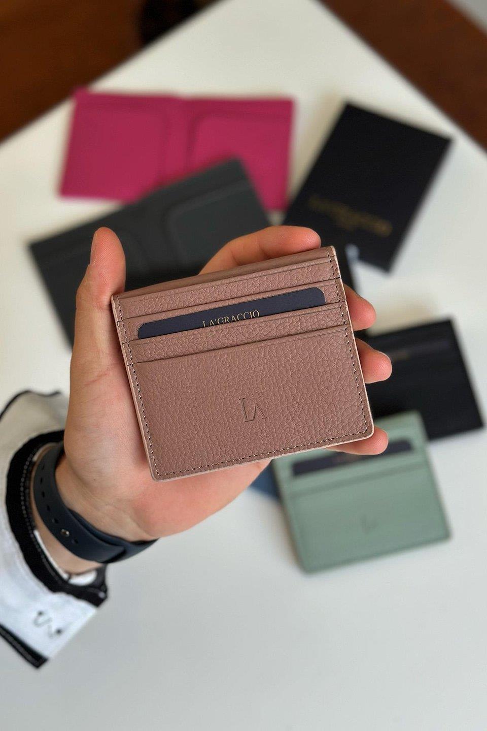 La'Graccio Paris Unisex Balia Hakiki Deri Kartlık Gül