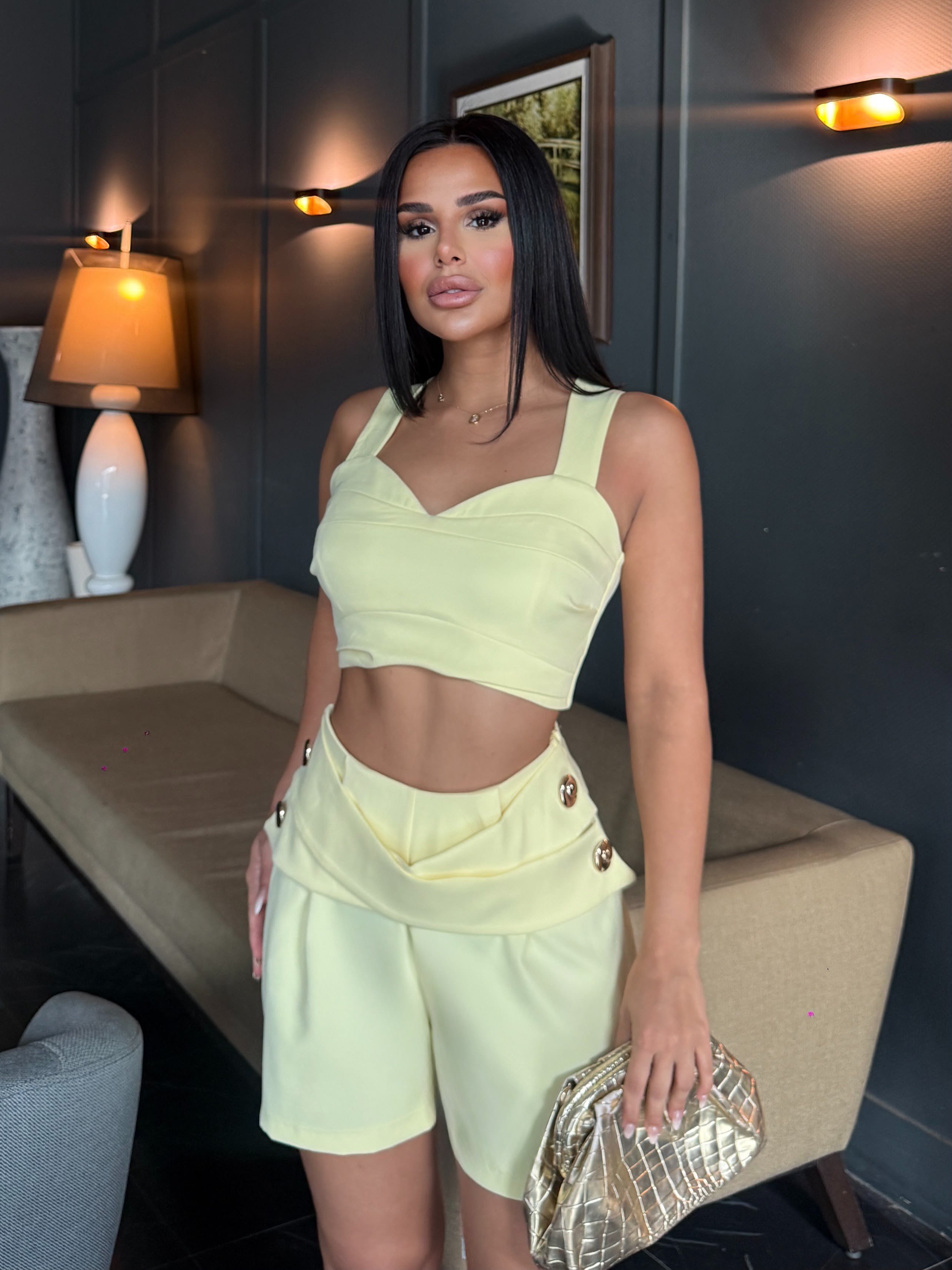 Alina Şortlu Takım Sarı