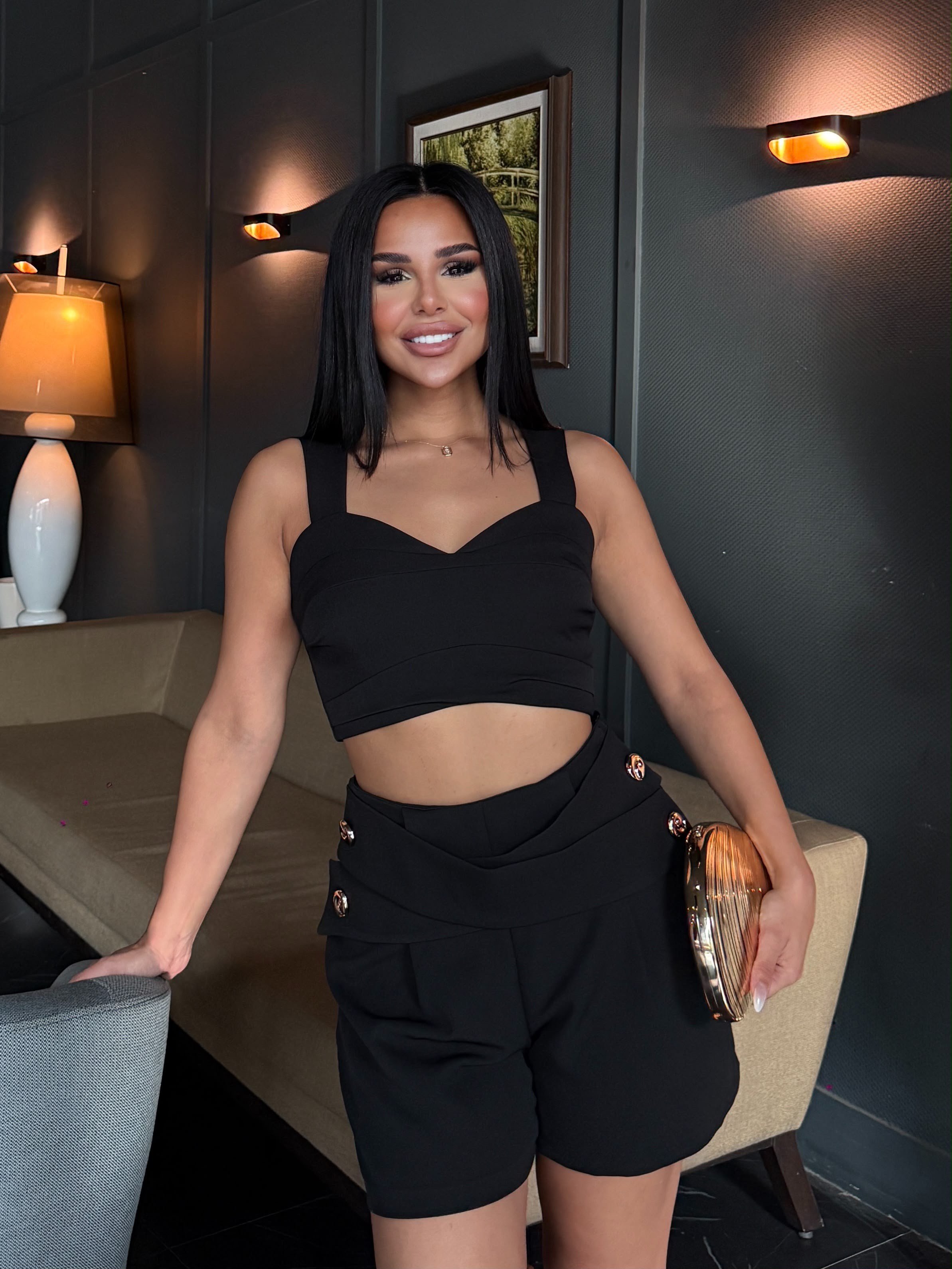 Alina Şortlu Takım Siyah