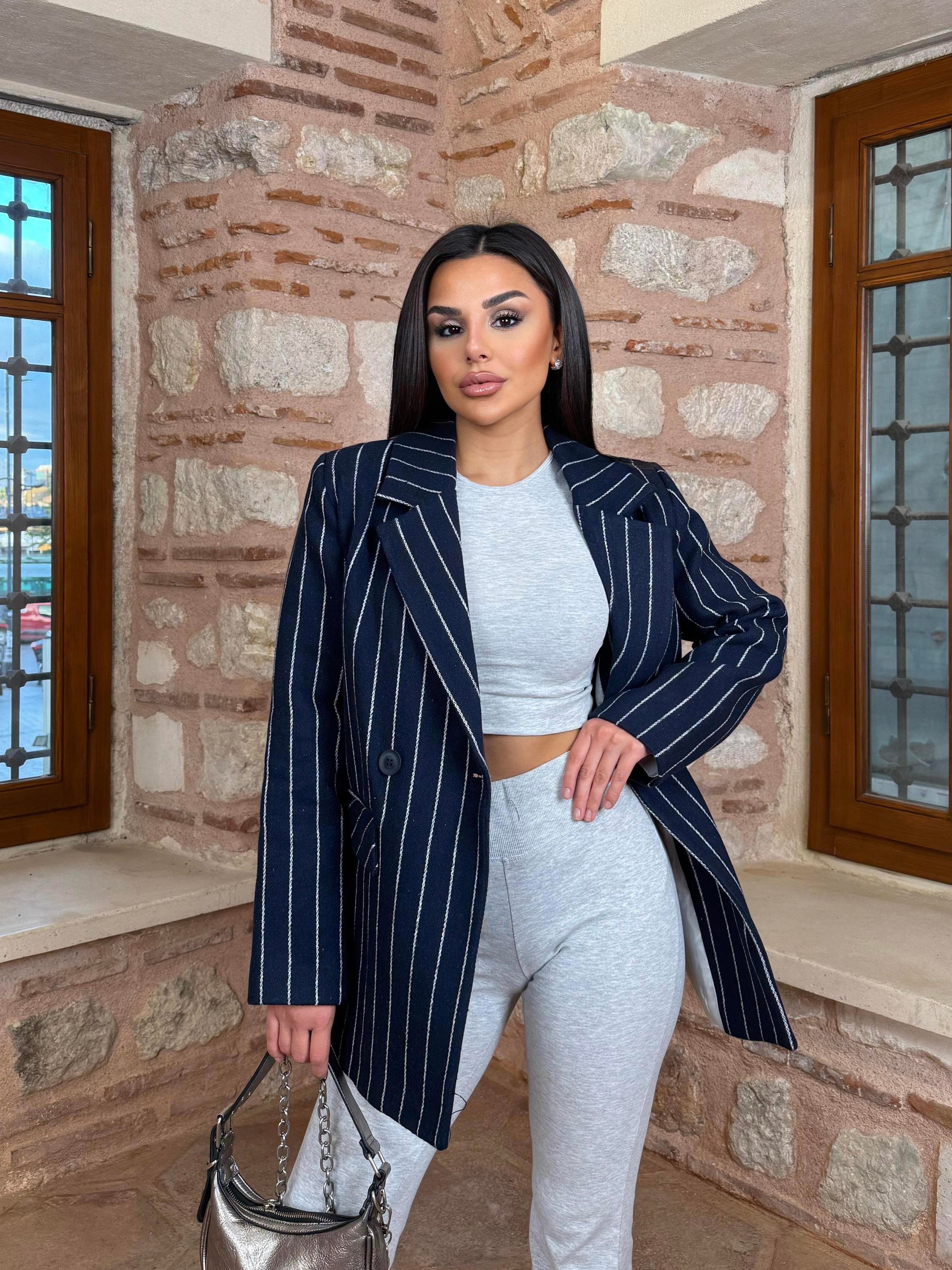 Amelia Kaşe Ceket Lacivert