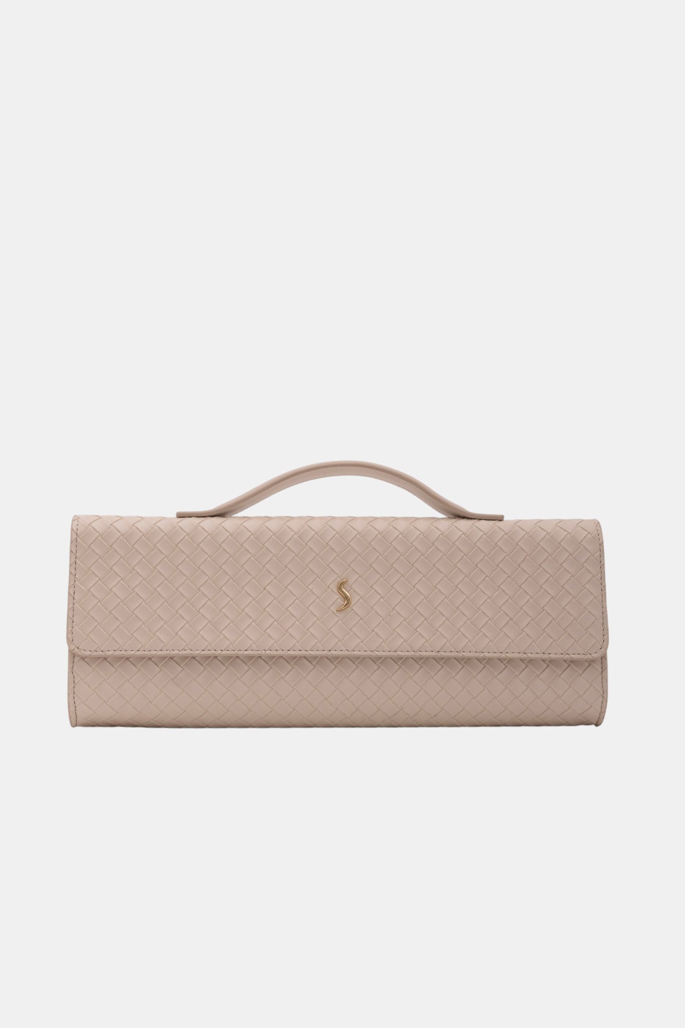 Aurelia Clutch - Kadın Clutch Çanta Örgü Dokulu Zarif El Çantası Krem