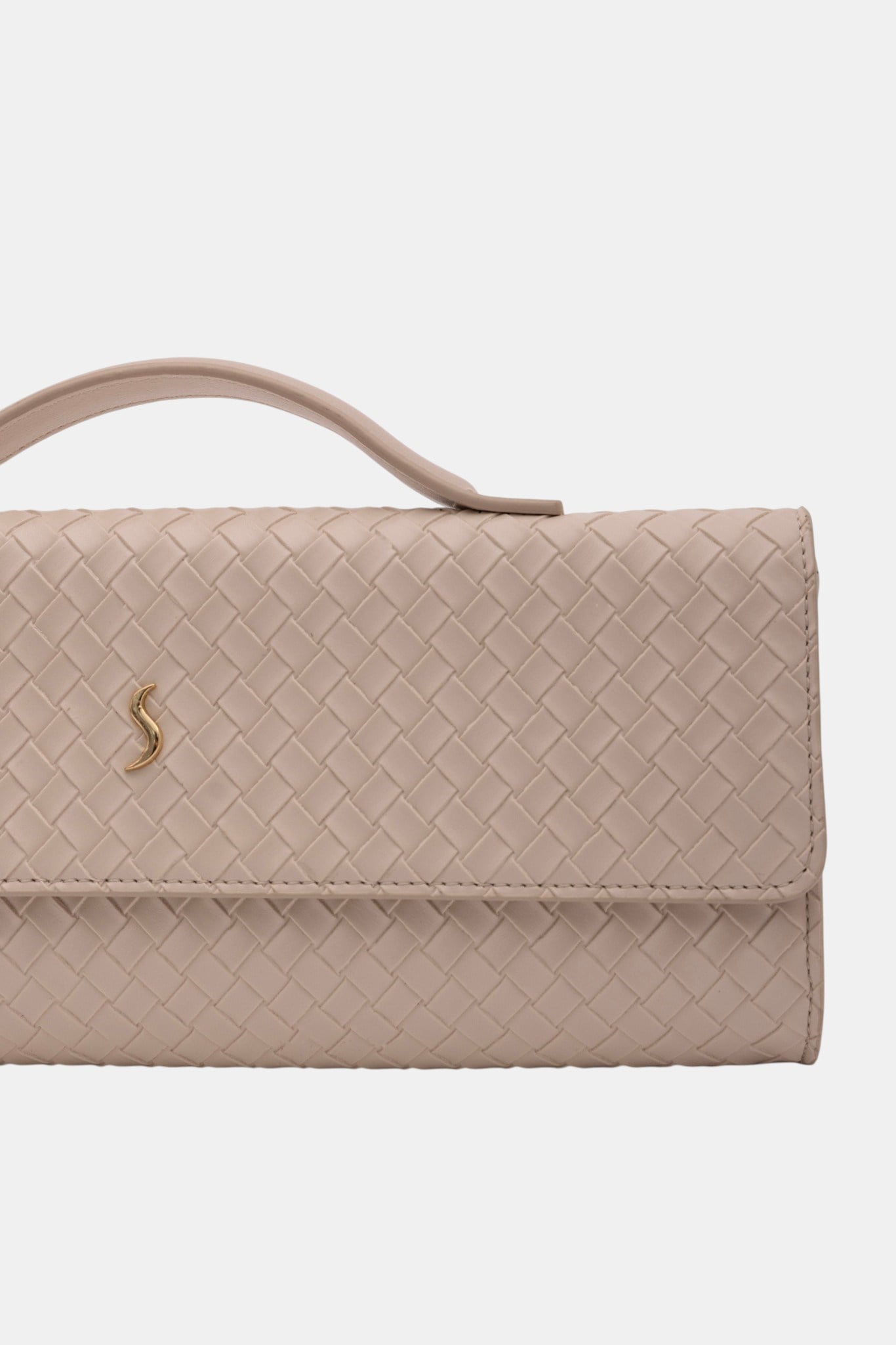 Aurelia Clutch - Kadın Clutch Çanta Örgü Dokulu Zarif El Çantası Krem
